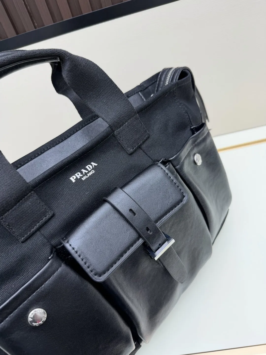 Prada Brown Crossbody Bag Commuter Canvas