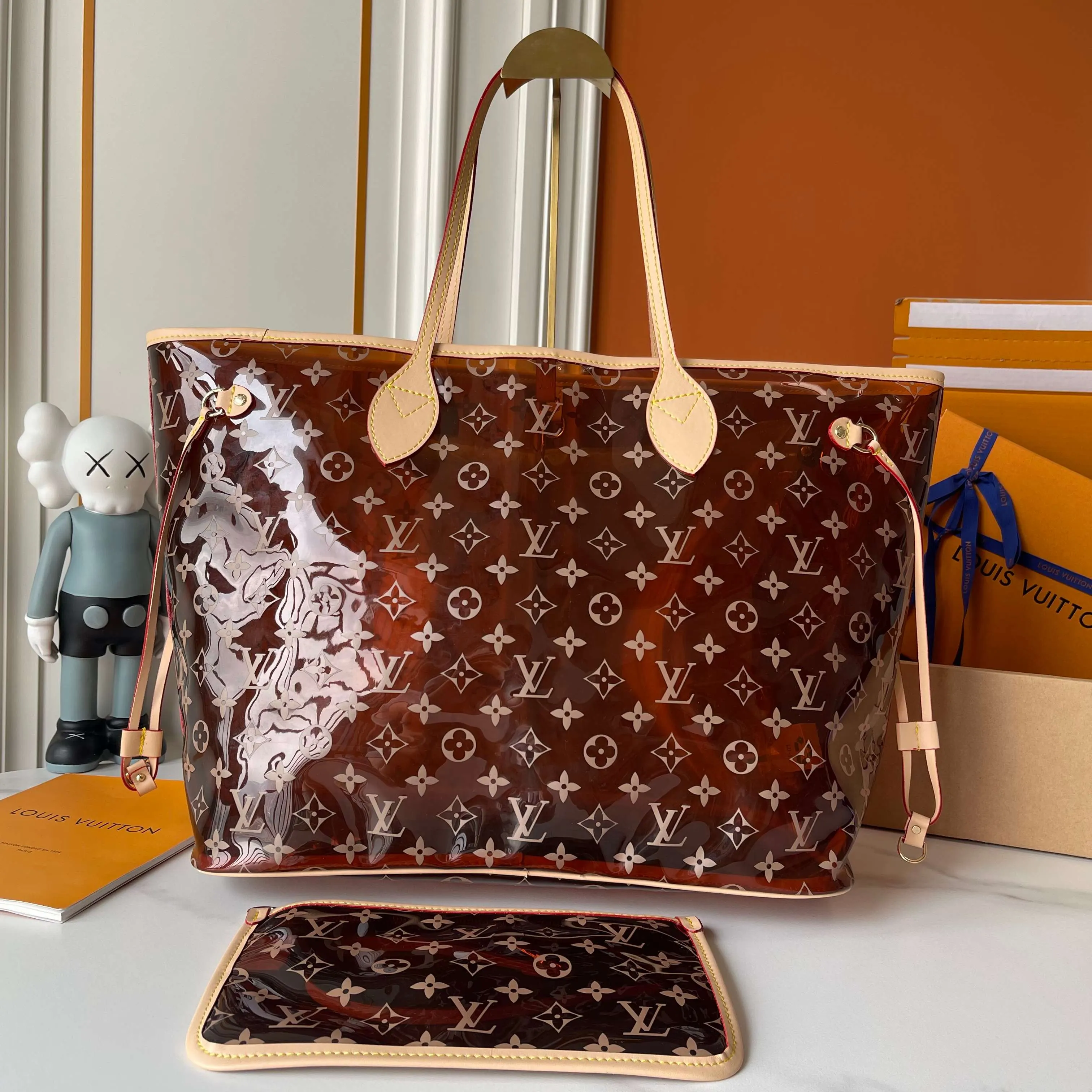 Neverfull 棕色 蓝色 牛皮 托特包 大容量托特款