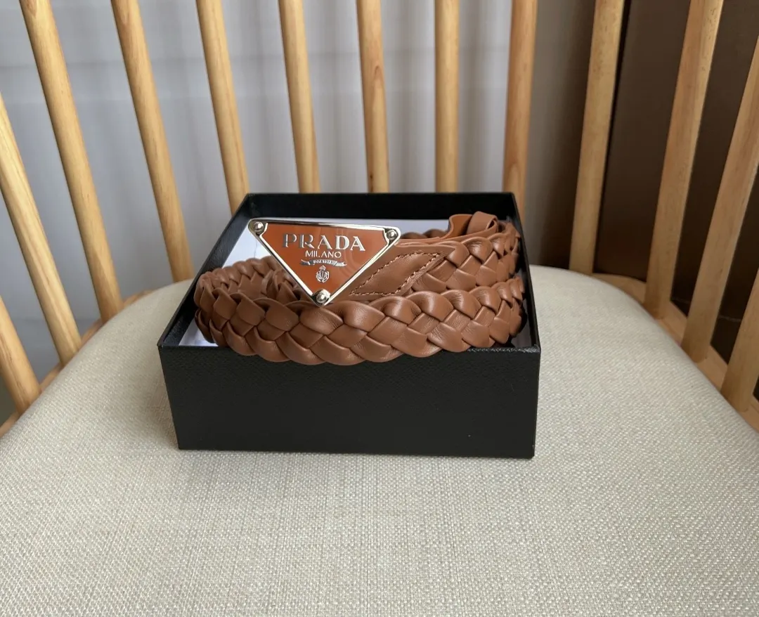 Prada Triangle Logo Belt