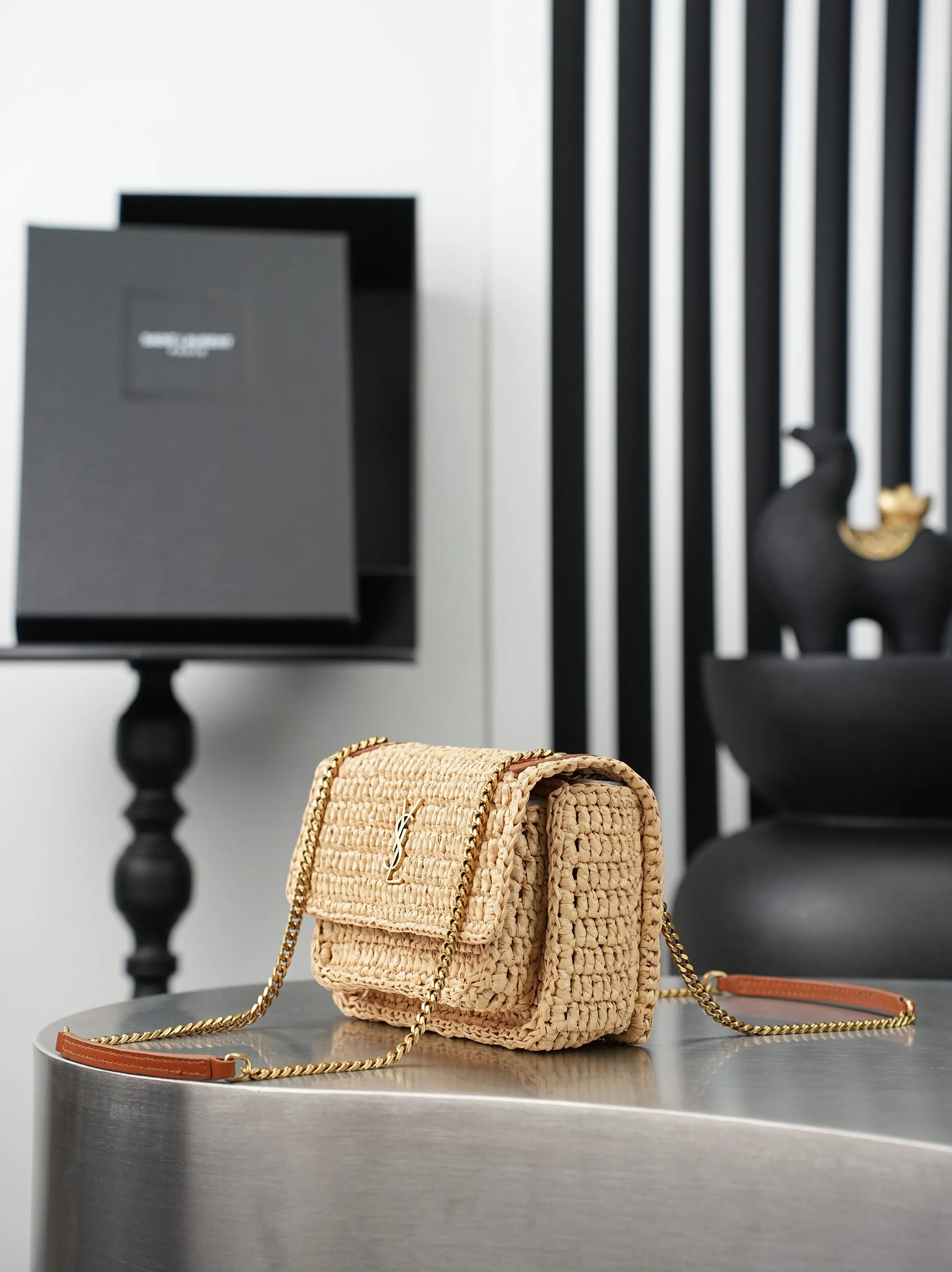 Brown Chain Bag Leather