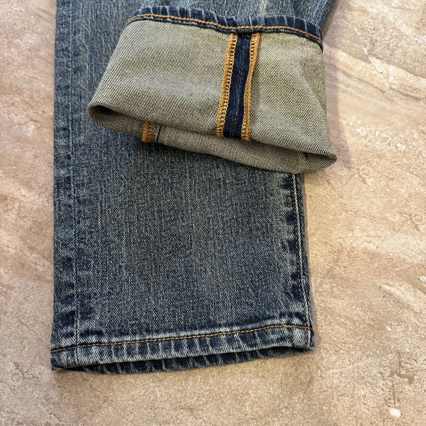 Prada 牛仔 刺繡 褲子
