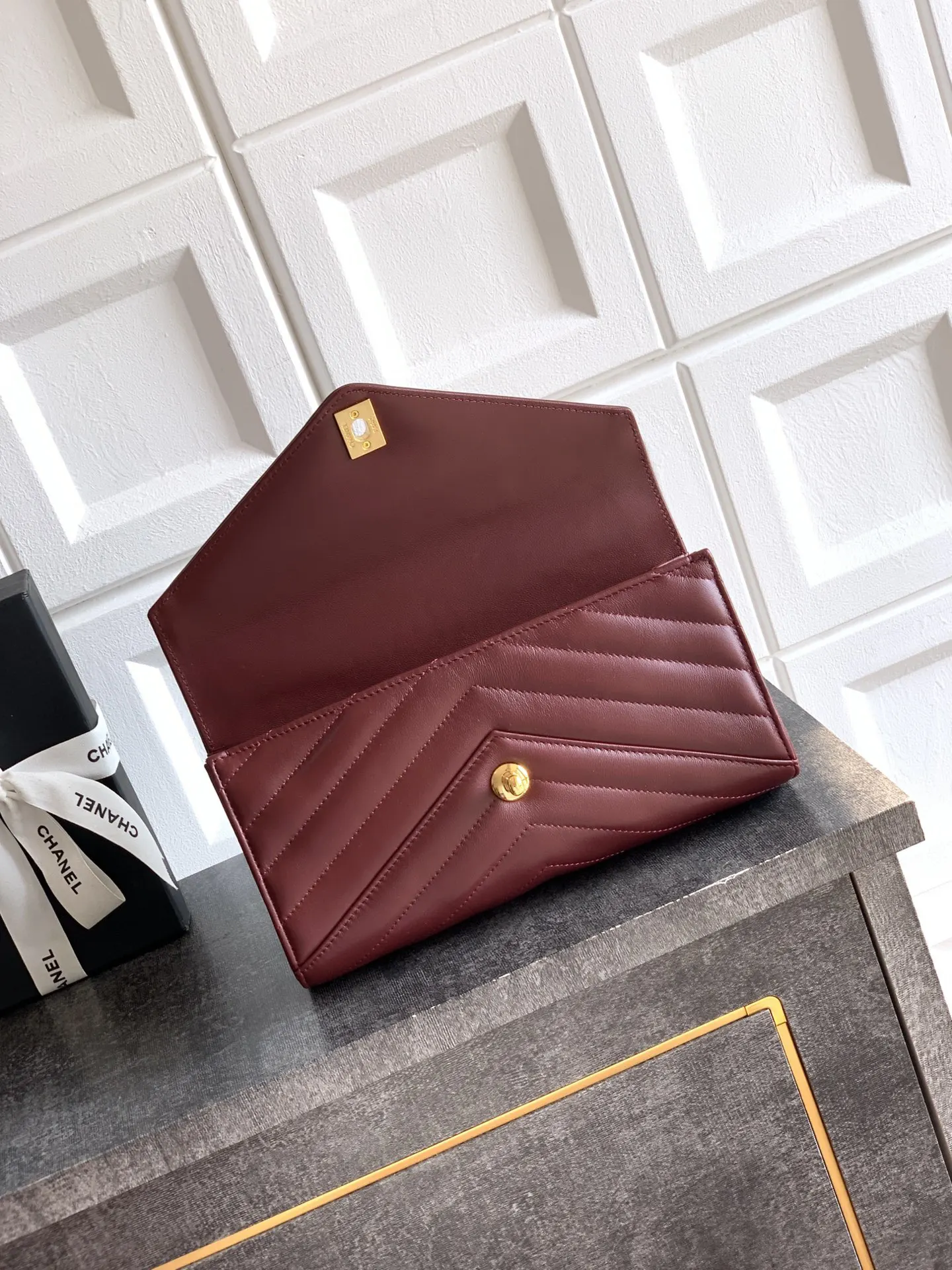 Chanel Red Silver Chain Bag