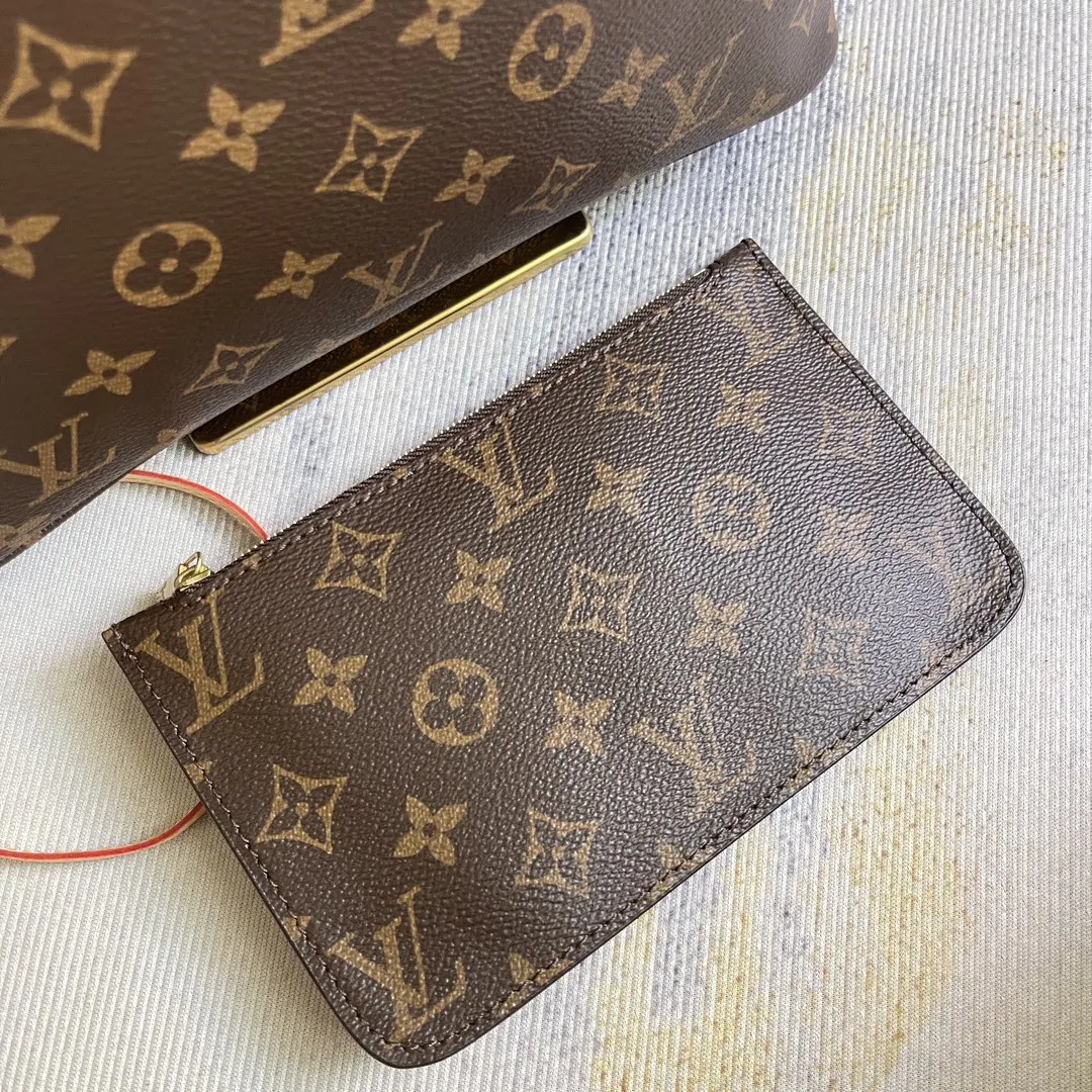 LV Neverfull 金色 牛皮 手拿包 精致手拿款