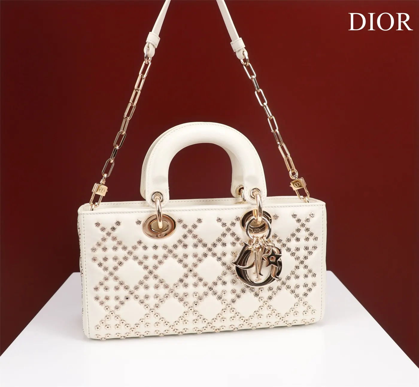 Dior 羊皮 进口 羊皮 纯手工戴妃包横版 手提包 通勤手提款