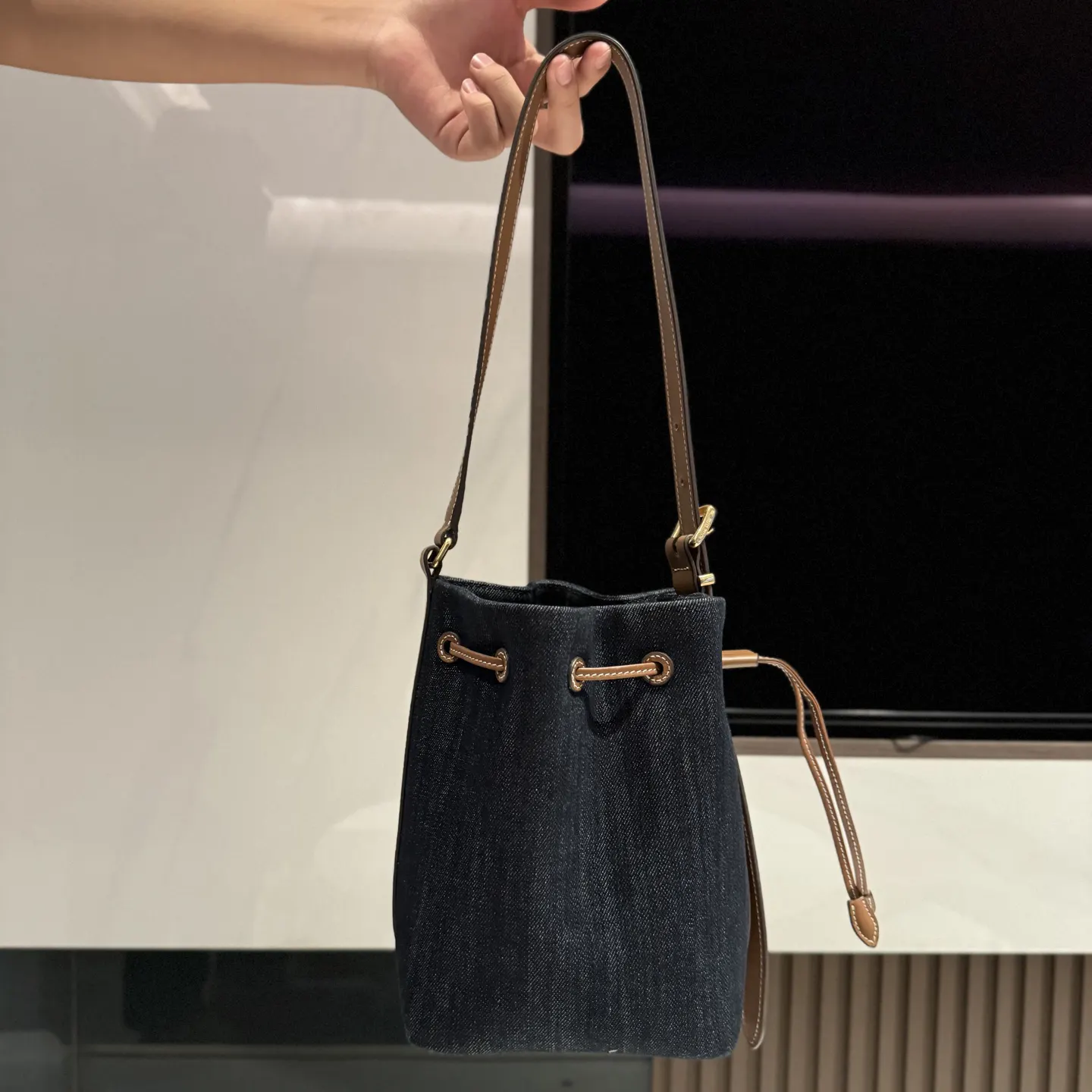 Bucket Bag Casual Leather