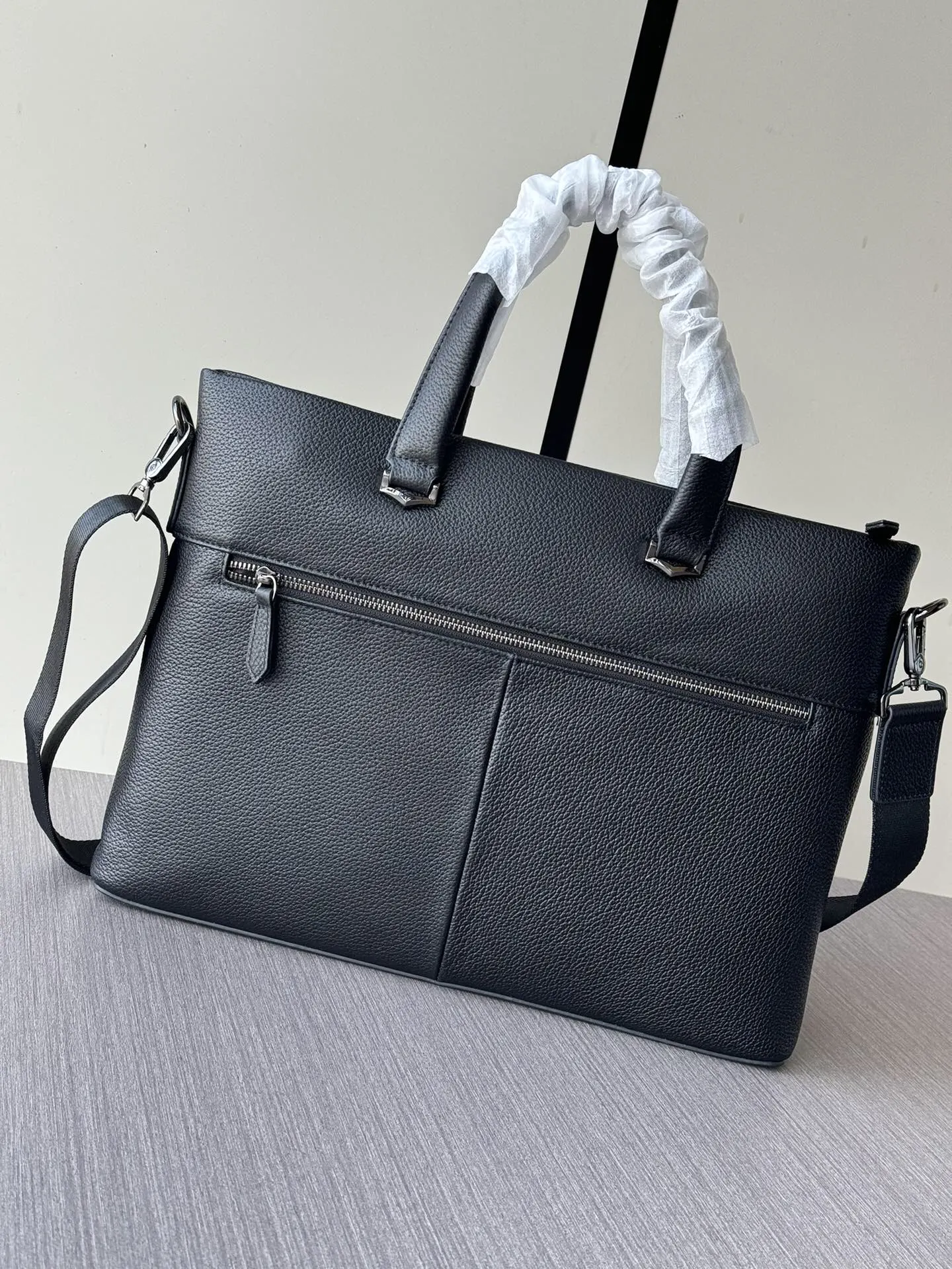 Prada Black Briefcase Business Commuter Leather