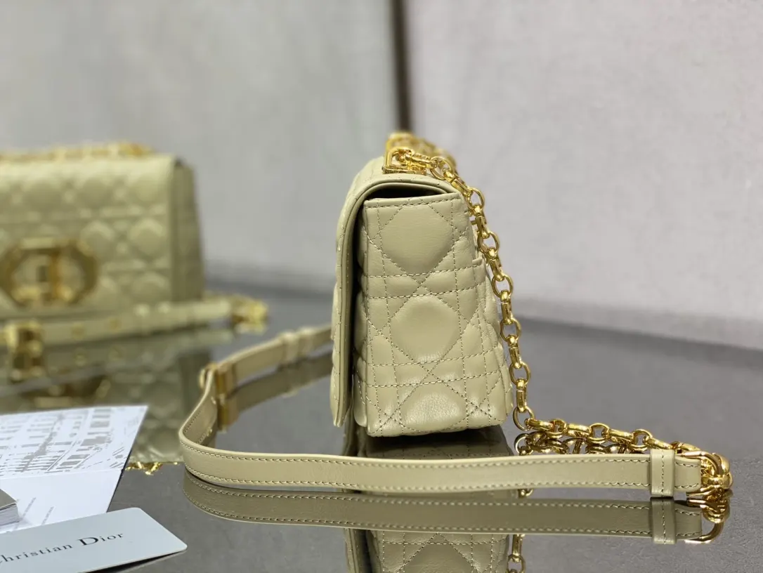 Dior Caro 米色 皮革 手提包