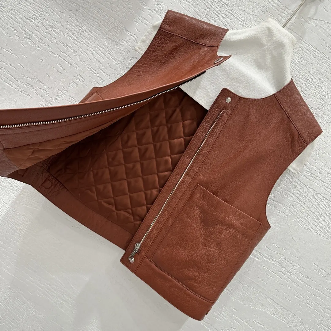 Hermès Brown Leather Vest