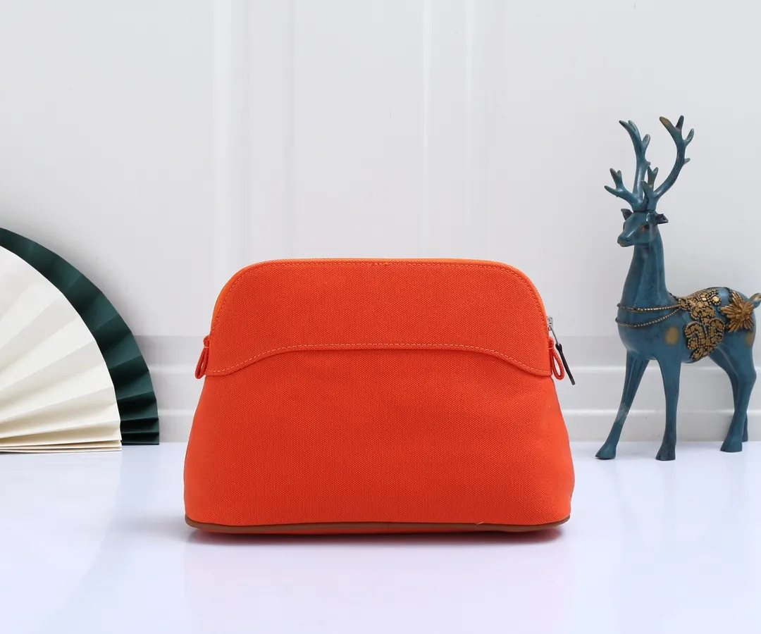 Hermès 帆布拼皮 化妆包