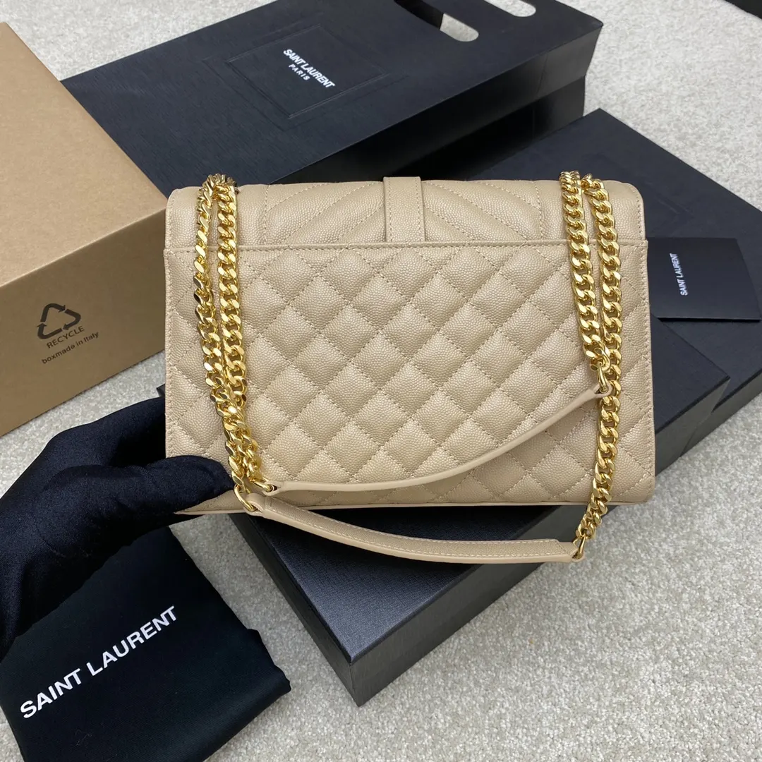 Beige Chain Bag Leather