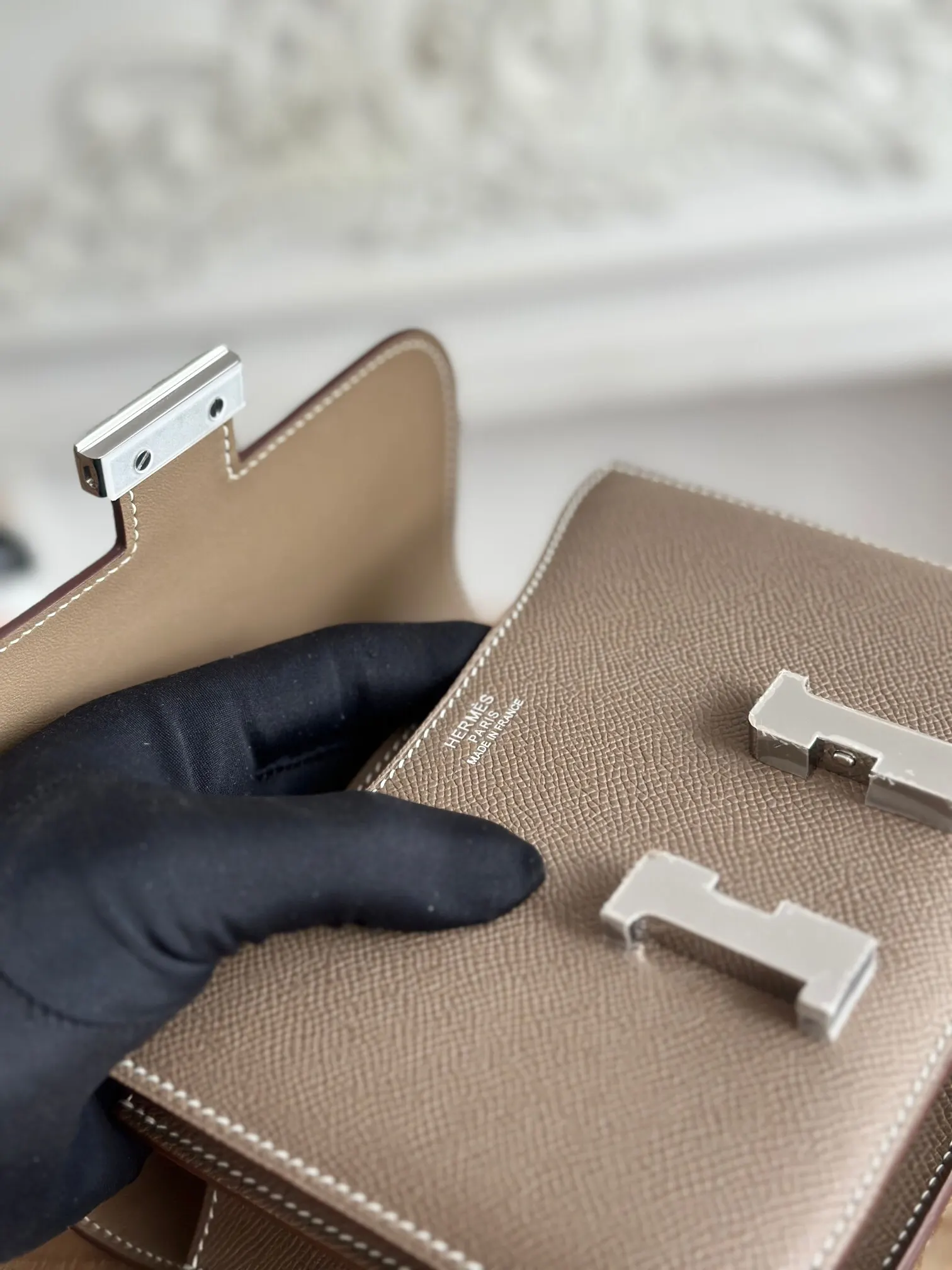 Hermès Constance 大象灰 Epsom掌纹牛皮 斜挎包 19cm