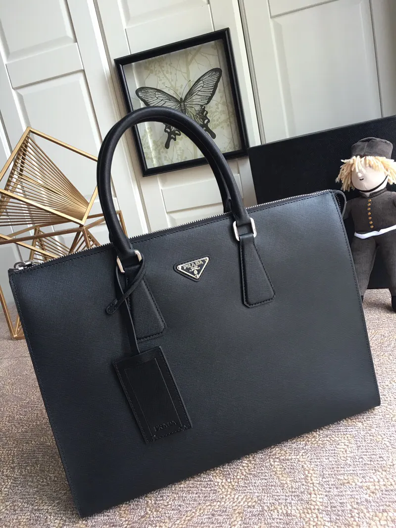 Black Briefcase Business Commuter Leather