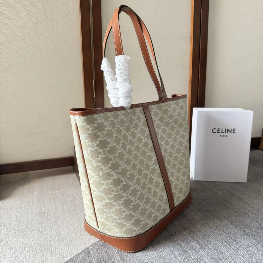 Gold Monogram Tote Bag Leather