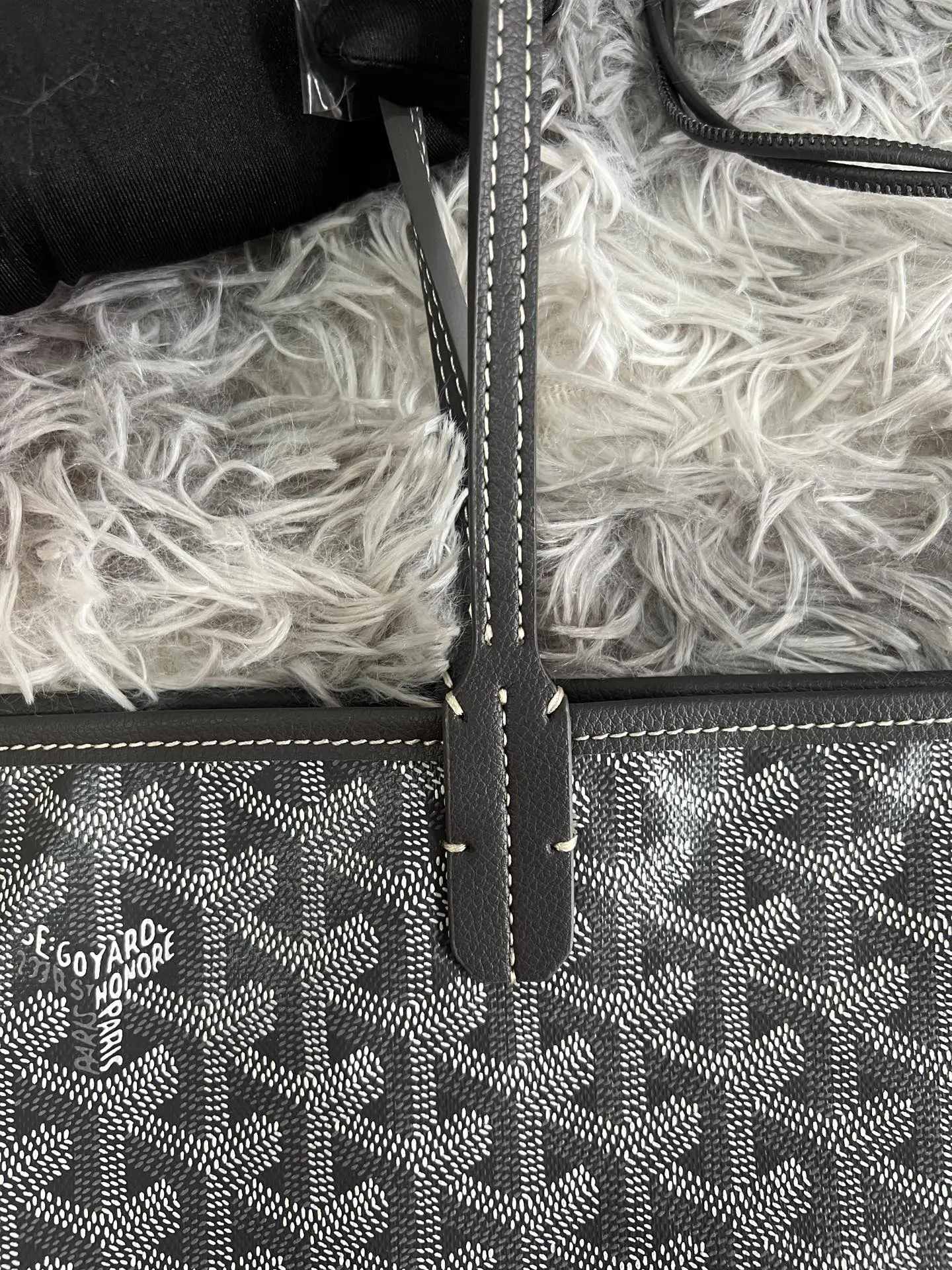 Goyard Gray Tote Bag Leather