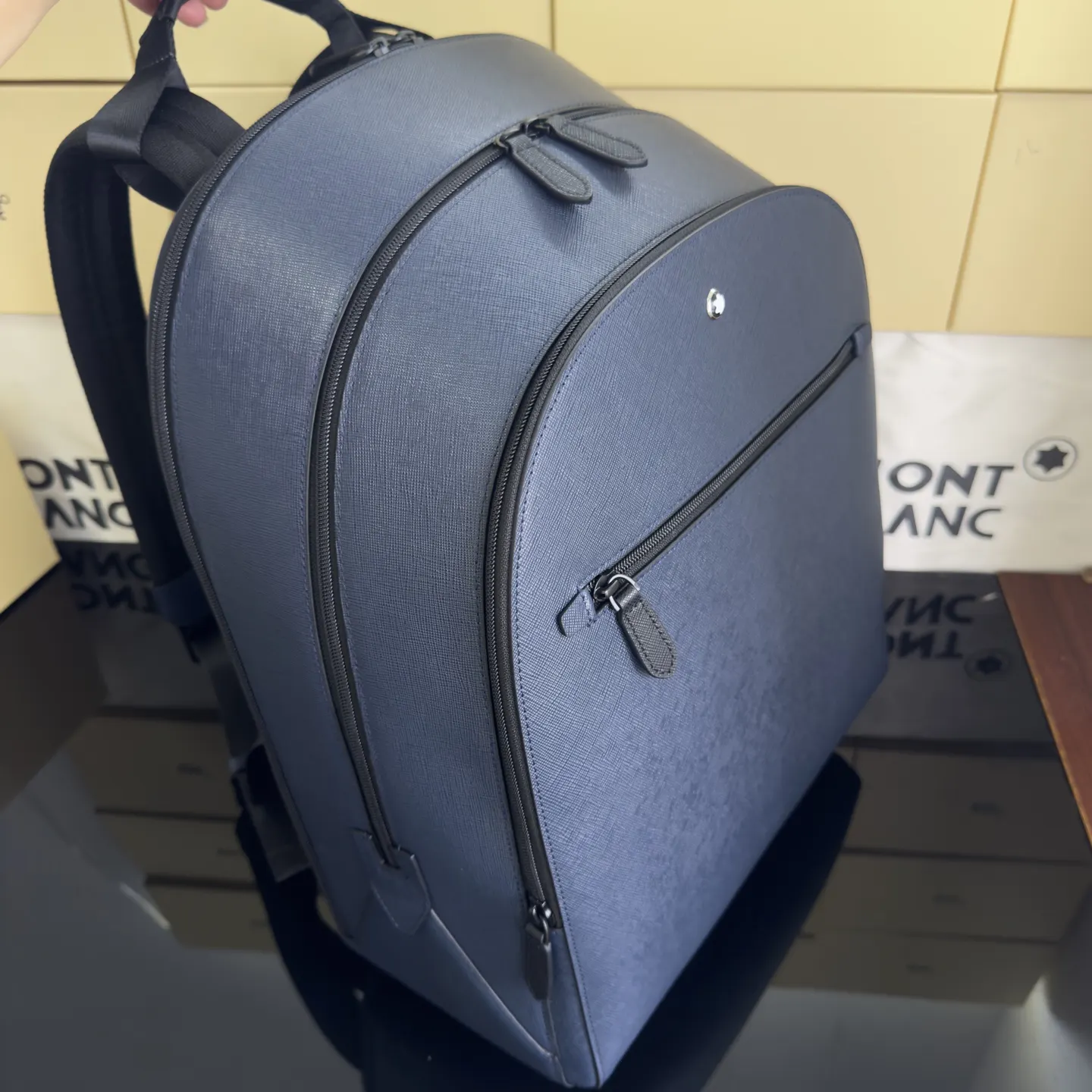 Blue Backpack Leather