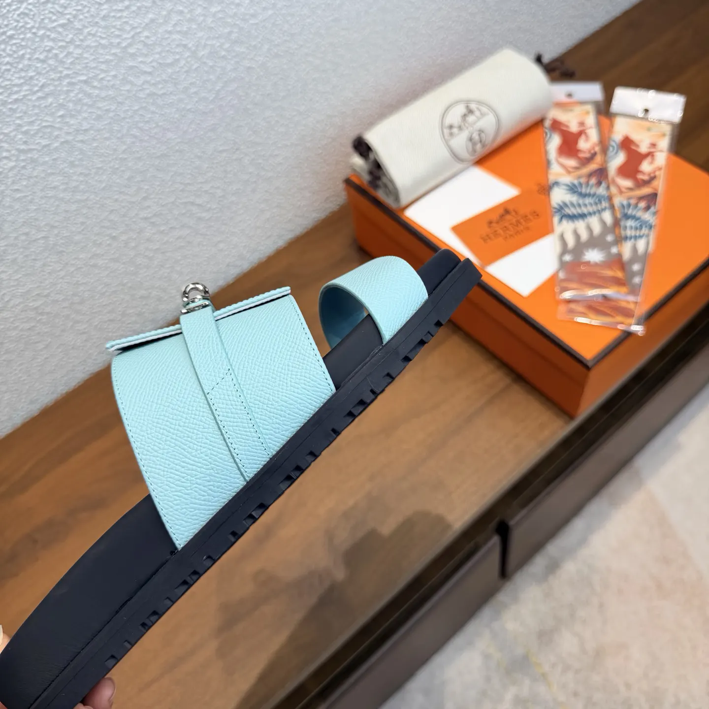 Hermès Leather Slides