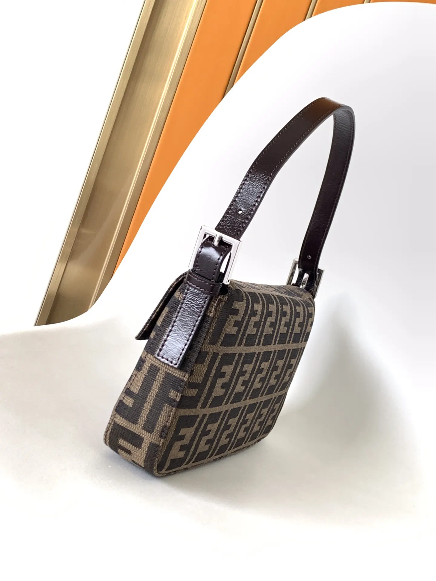 Black Brown Hobo Shoulder Bag Vintage