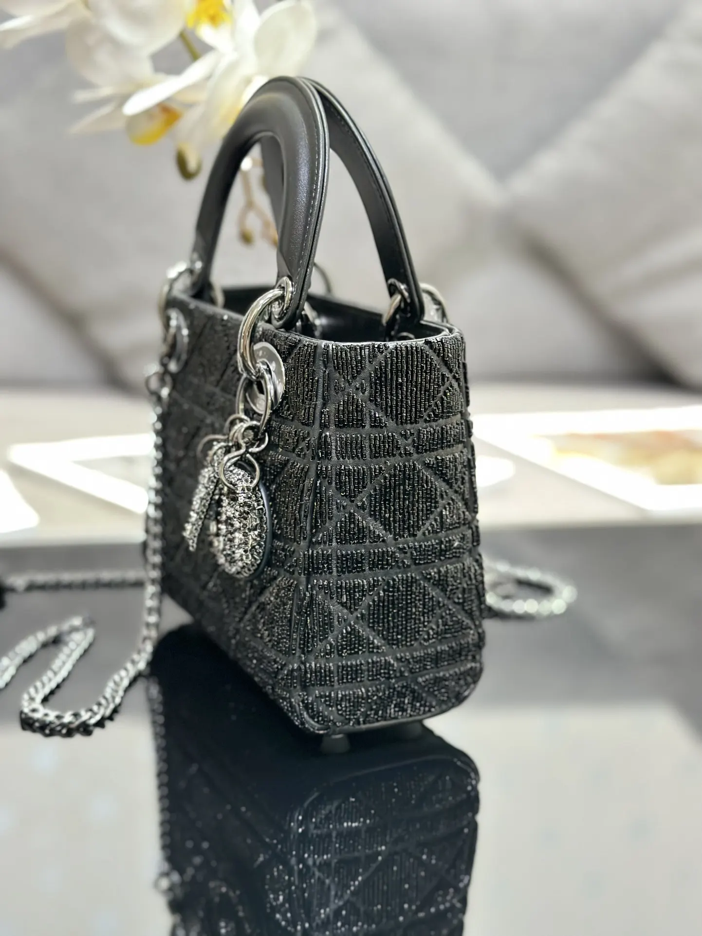 Dior Lady 白色 羊皮 收納包 旅行收納款