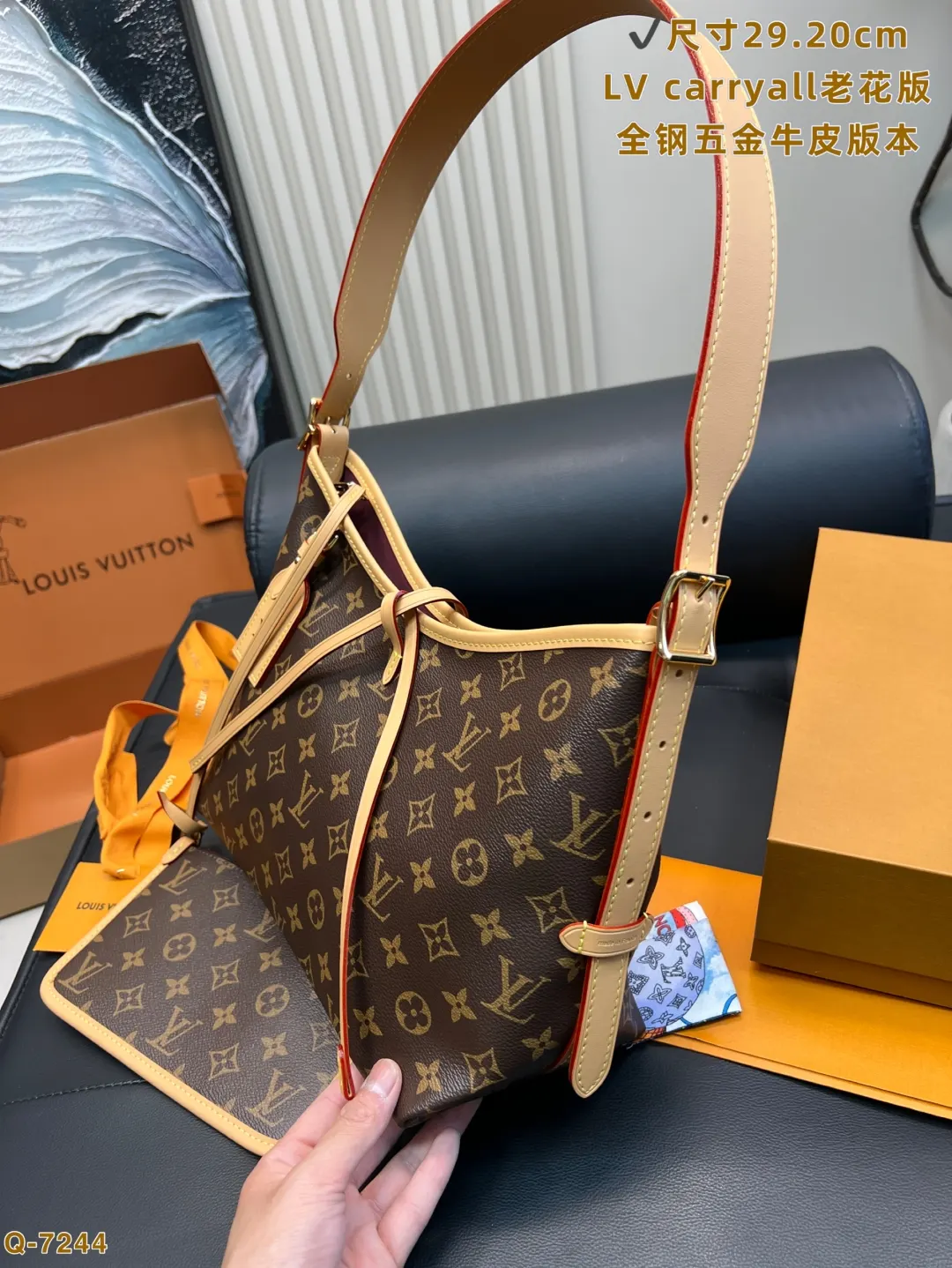 Louis Vuitton Monogram Tote Bag Leather