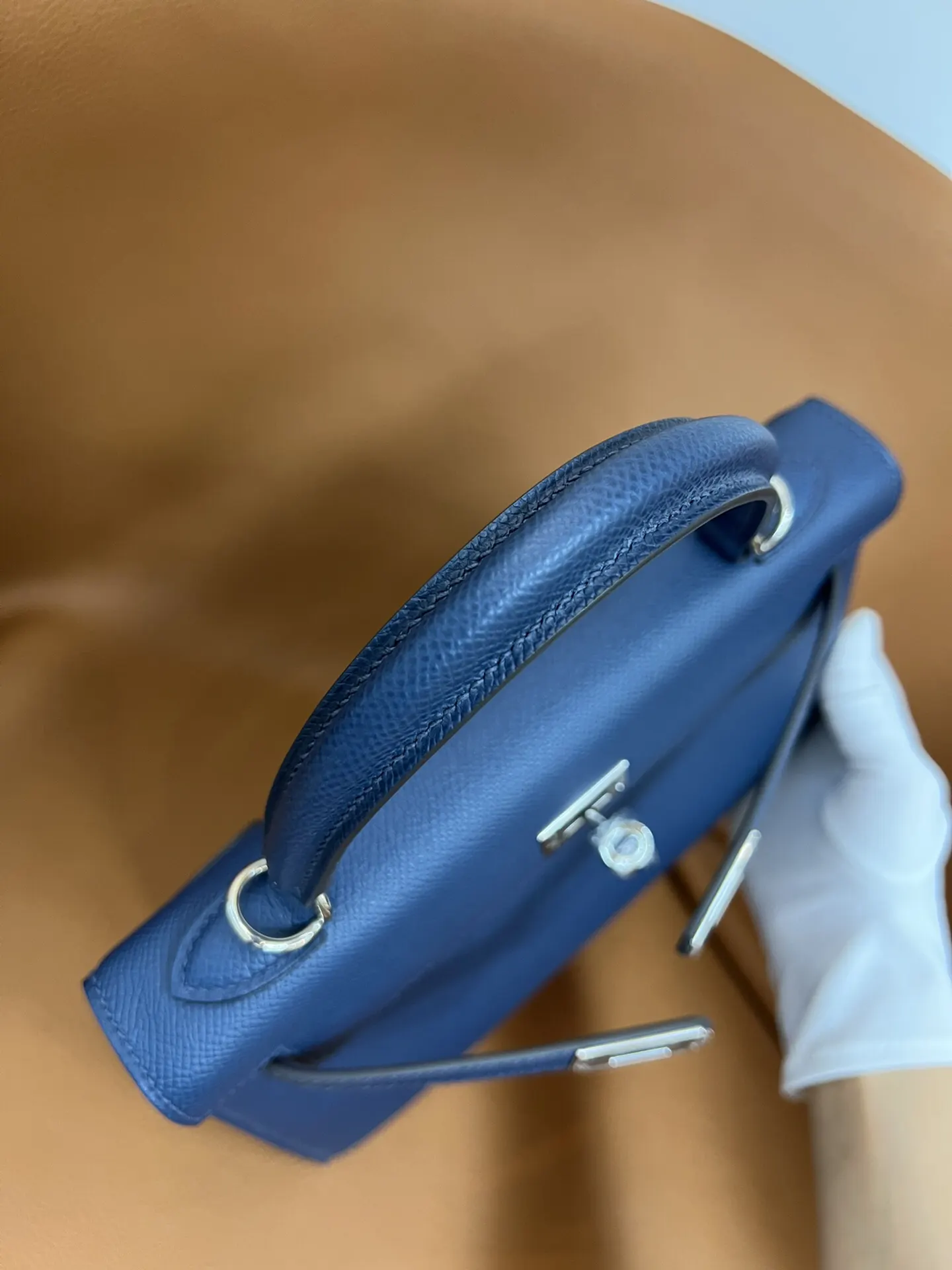 Hermès Kelly 宝石藍 Epsom掌纹牛皮 手提包 25cm