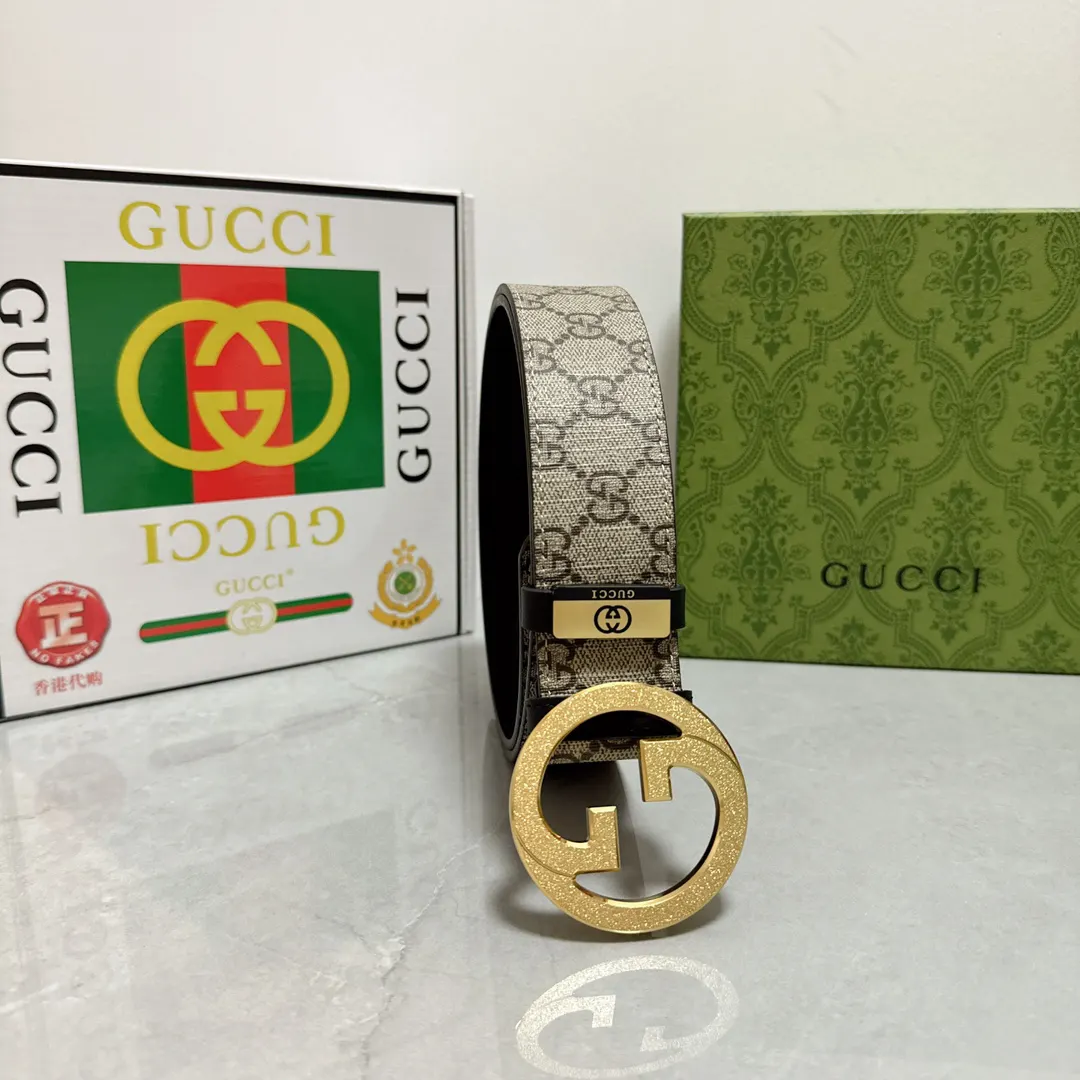 Gucci Double G 双G扣牛皮腰带