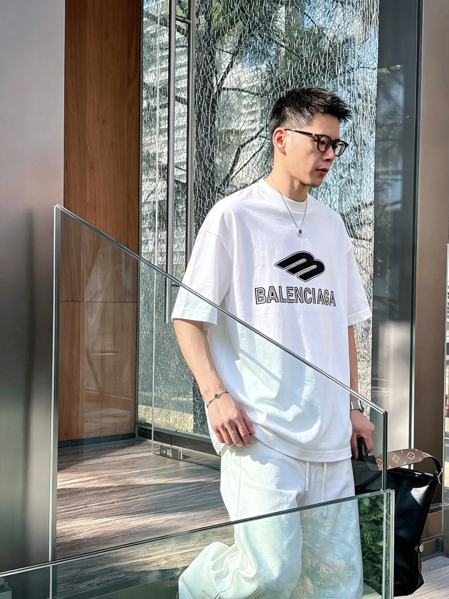 Balenciaga 黑白 纯棉 Logo 短袖T恤