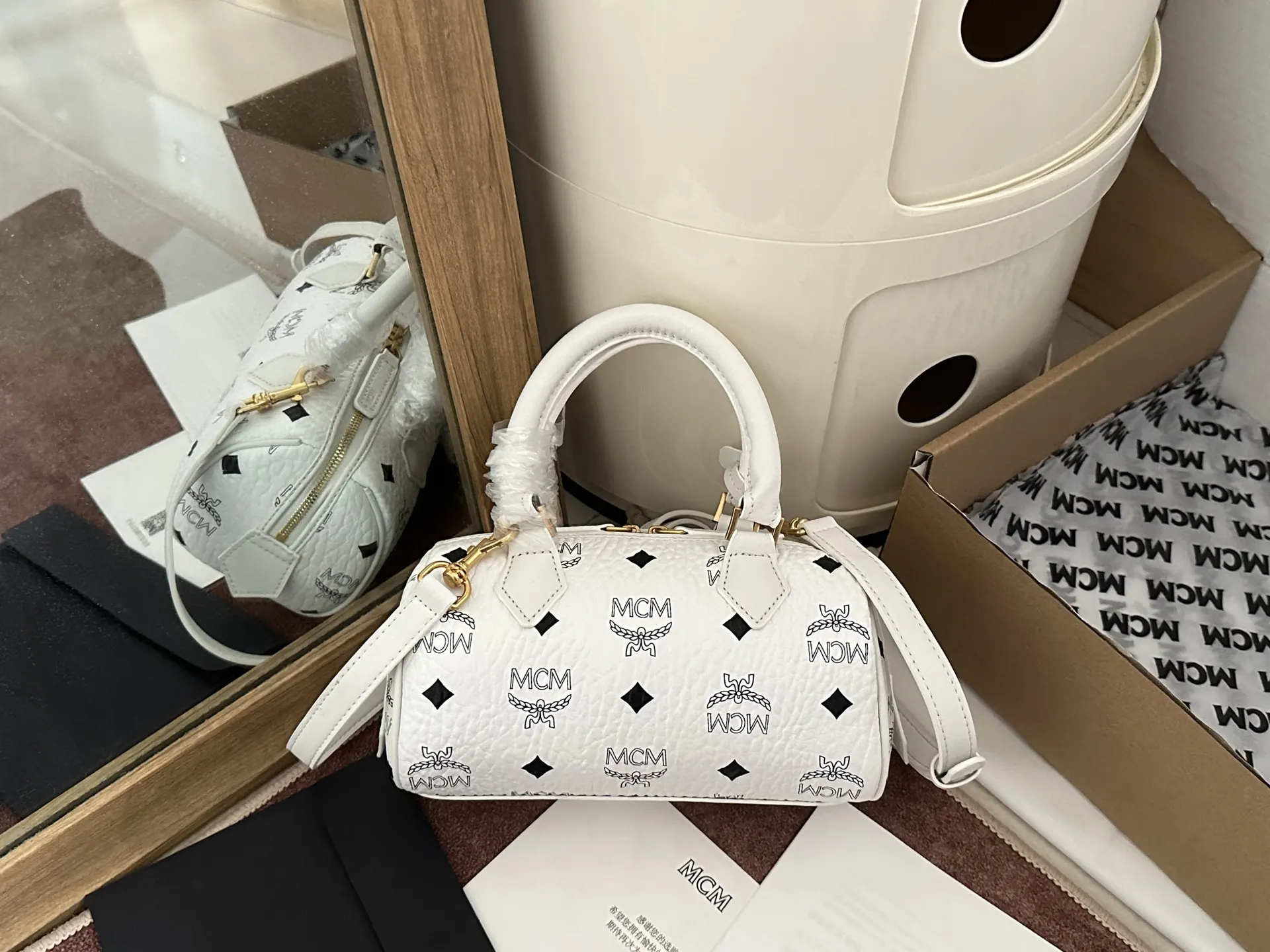 White Backpack Leather