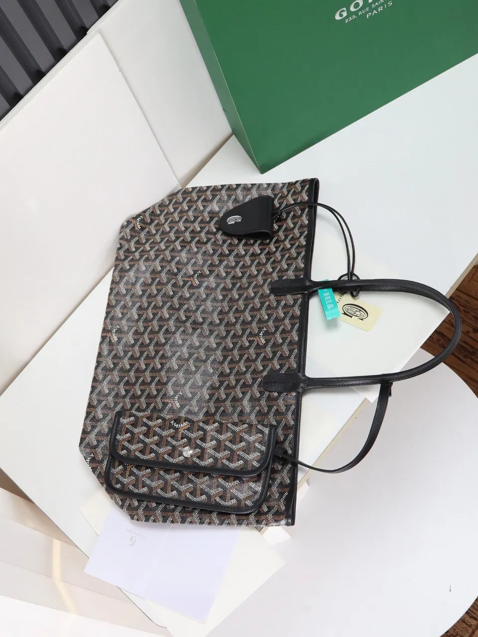 Goyard Black Hobo Shoulder Bag Vintage Canvas