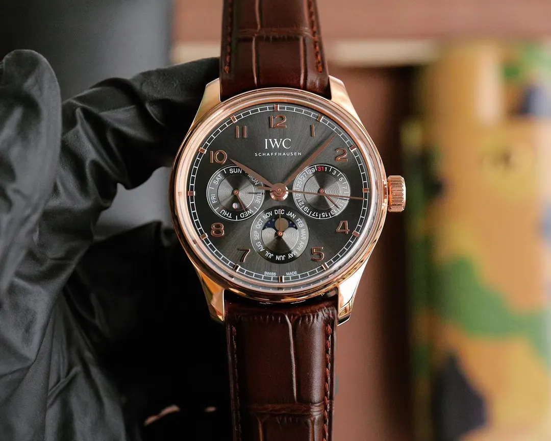 小牛皮 表带扣 意大利小牛皮搭 IWC 级别折叠扣和针扣 手錶 經典腕表款