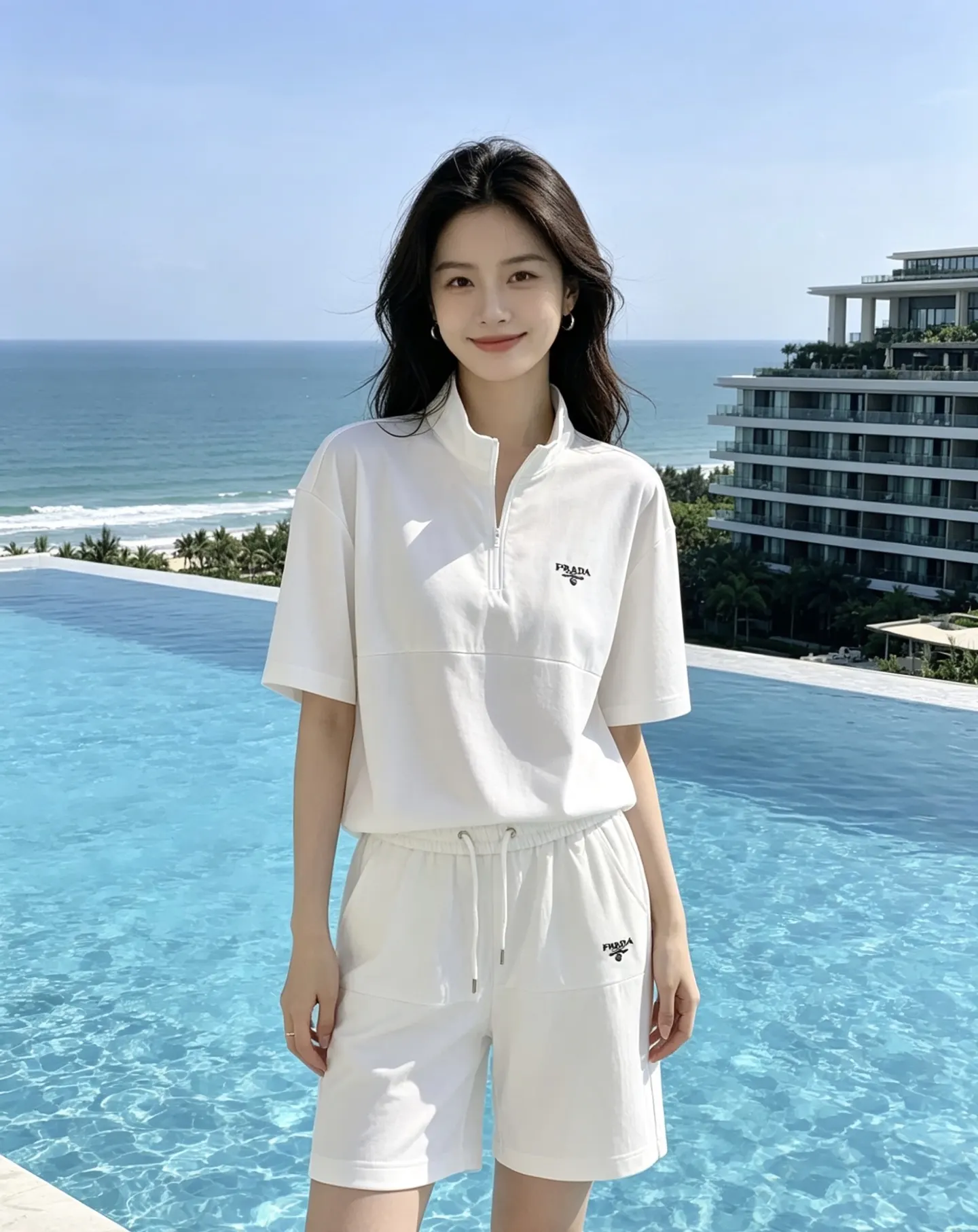 Prada Logo Embroidered Polo Shirt