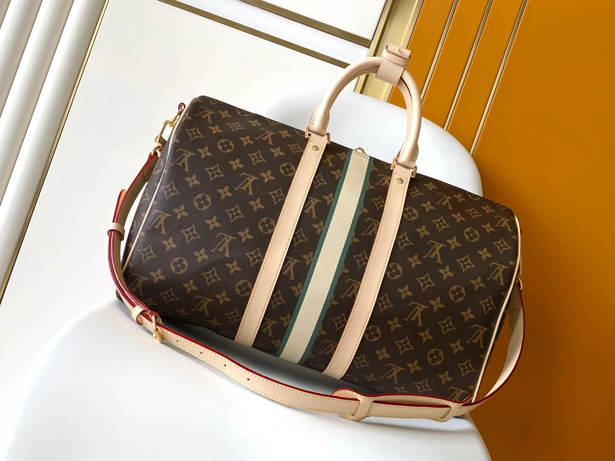 LV Keepall 老花 牛皮 旅行袋 大容量旅行款