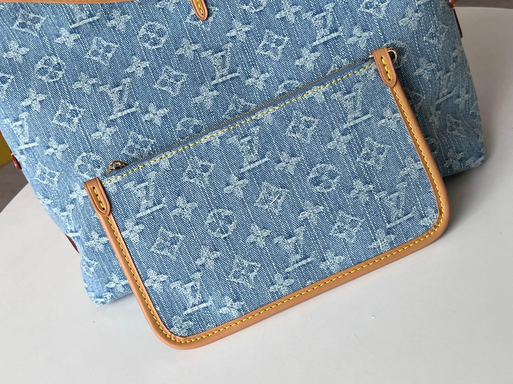 CarryAll 藍色 牛仔 帆布 手拿包 精致手拿款