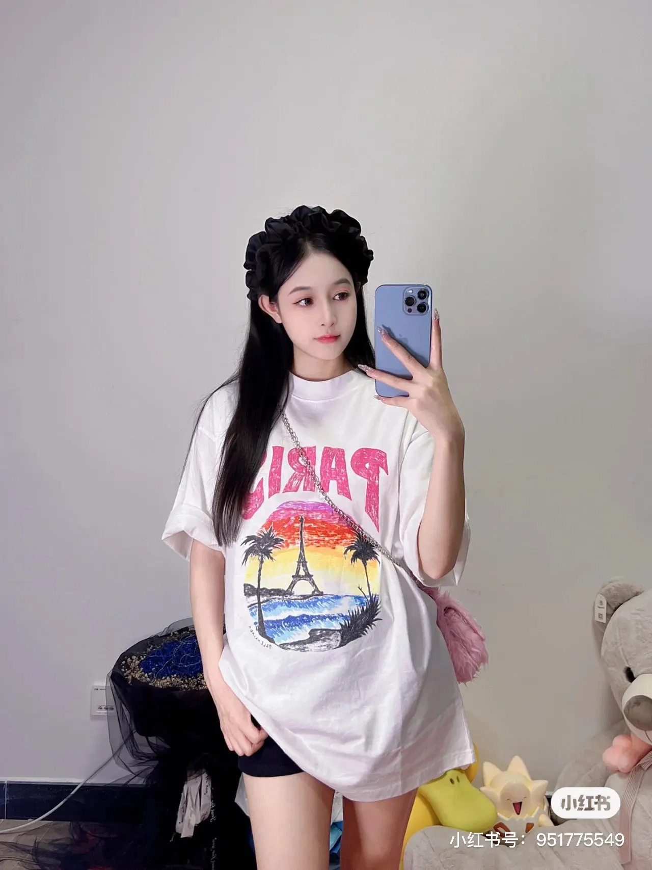 Balenciaga White Logo Print Short Sleeve T-Shirt Street