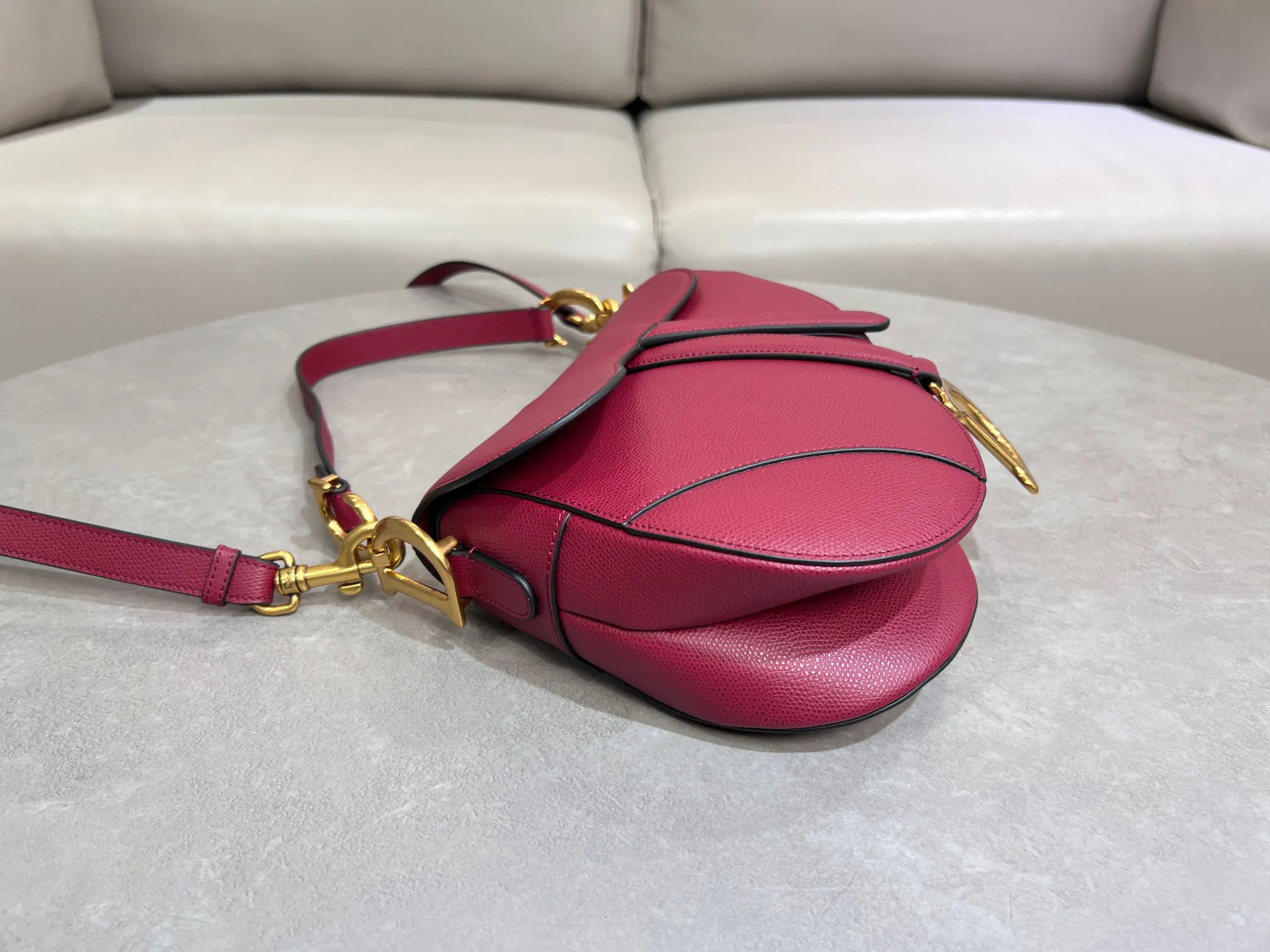 Dior Saddle 酒红马鞍包 肩带斜挎 斜挎包