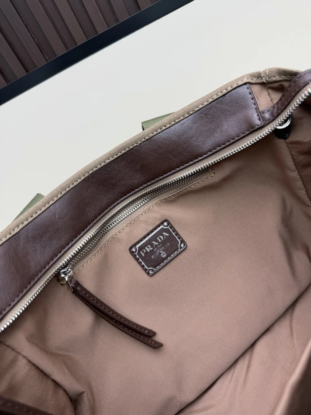 Prada Brown Crossbody Bag Commuter Canvas