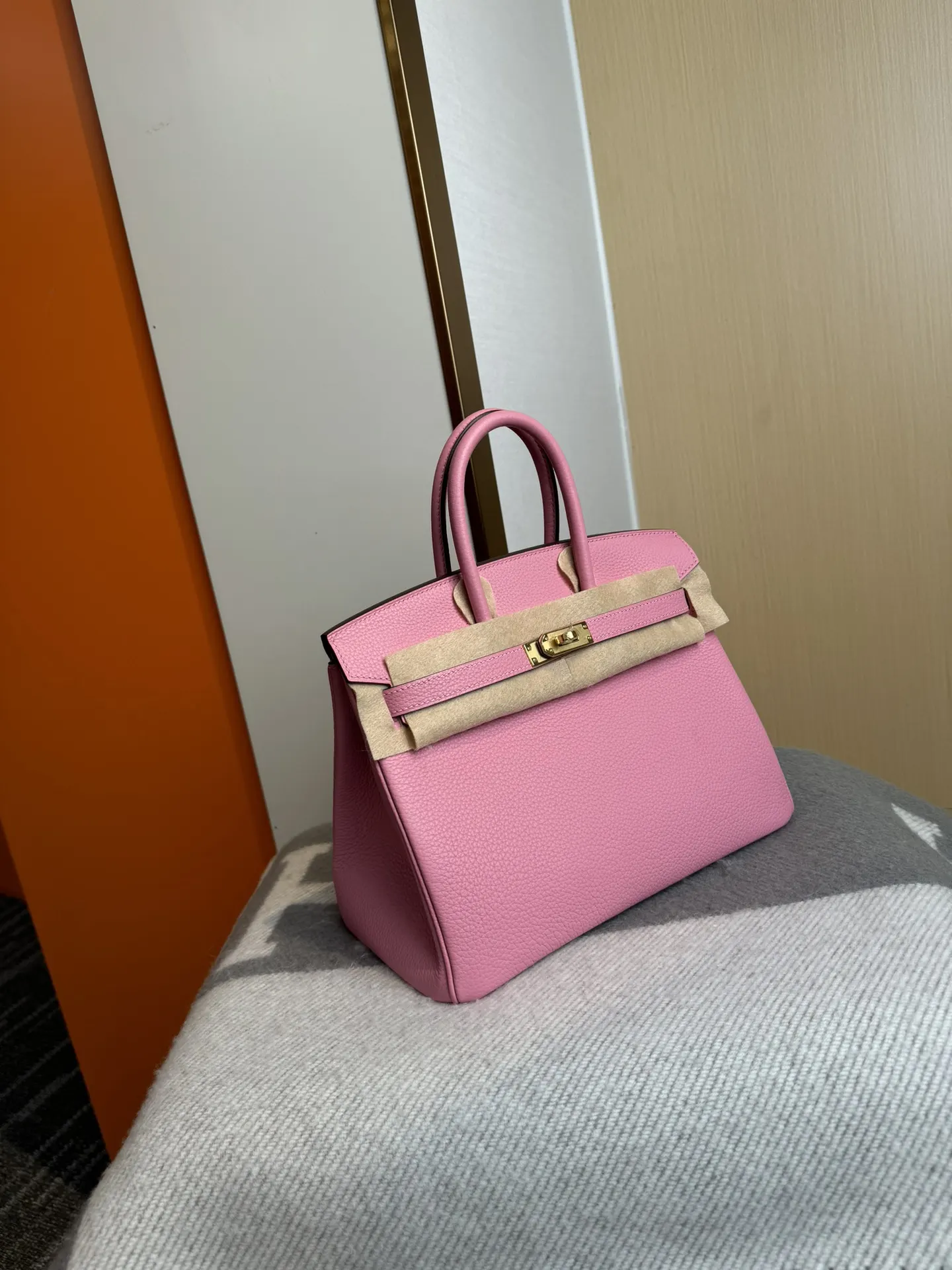 Birkin 铂金 进口Togo皮 樱花粉 金扣 手提包 通勤手提款