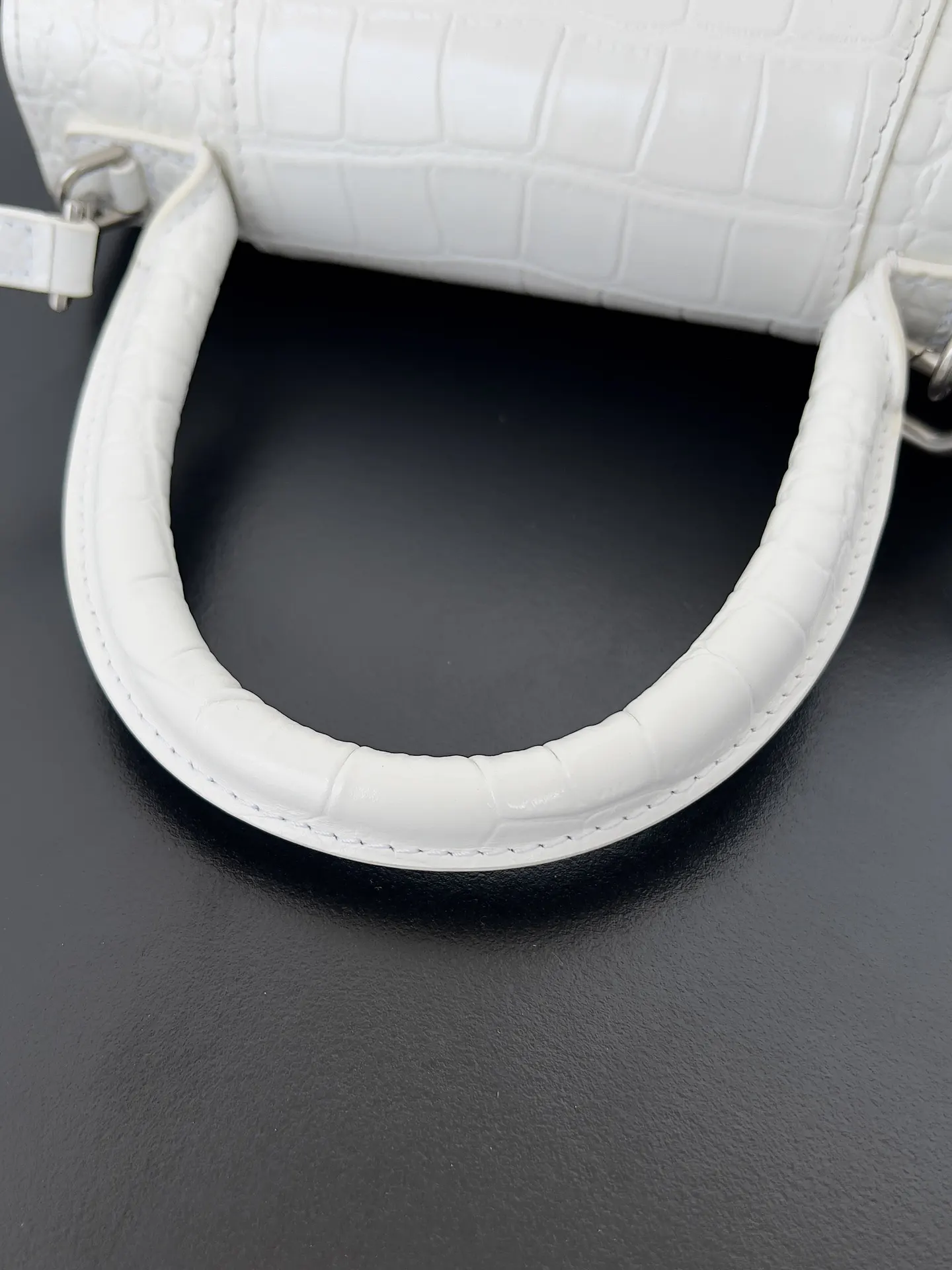 Balenciaga Hourglass 银扣 鳄鱼纹 手提包 经典手提