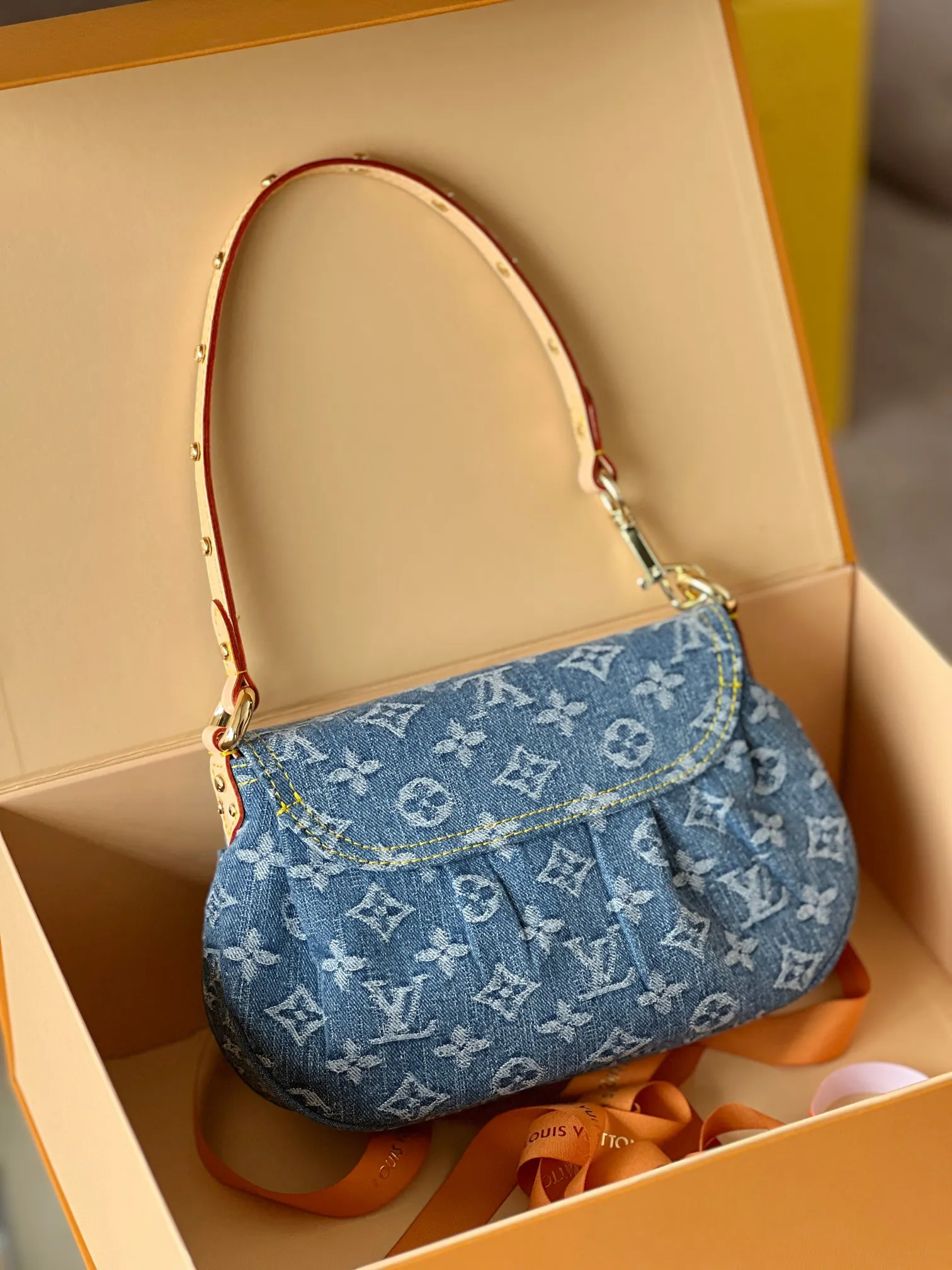 Blue Shoulder Bag Vintage Canvas
