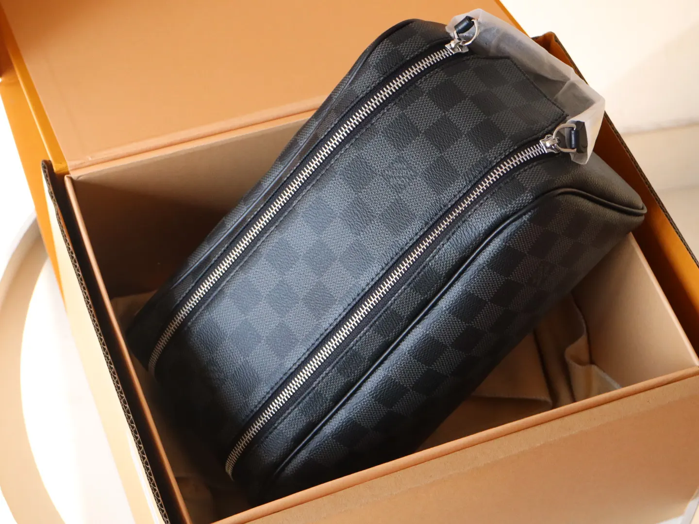 Monogram Cosmetic Pouch Leather