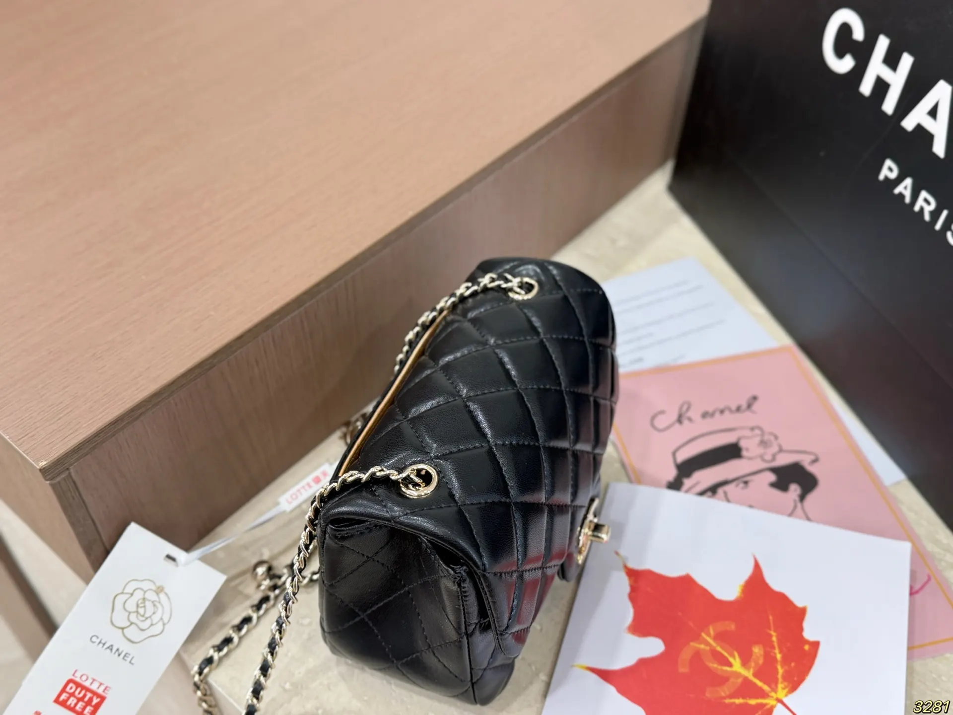 CHANEL 淡金球调节扣方胖子 金球包 cf 斜挎包 轻便斜挎款