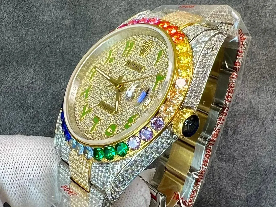 Rolex 密集镶满 的施华洛世奇钻 搭 抗刮损藍宝石镜面 手錶 經典腕表款(數字9) Rolex 密集镶满 的施华洛世奇钻 搭 抗刮损藍宝石镜面 手錶 經典腕表款(數字9)