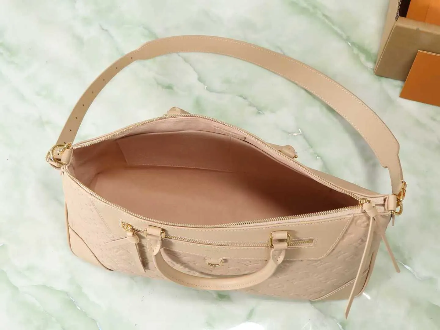 Beige Gold Tote Bag