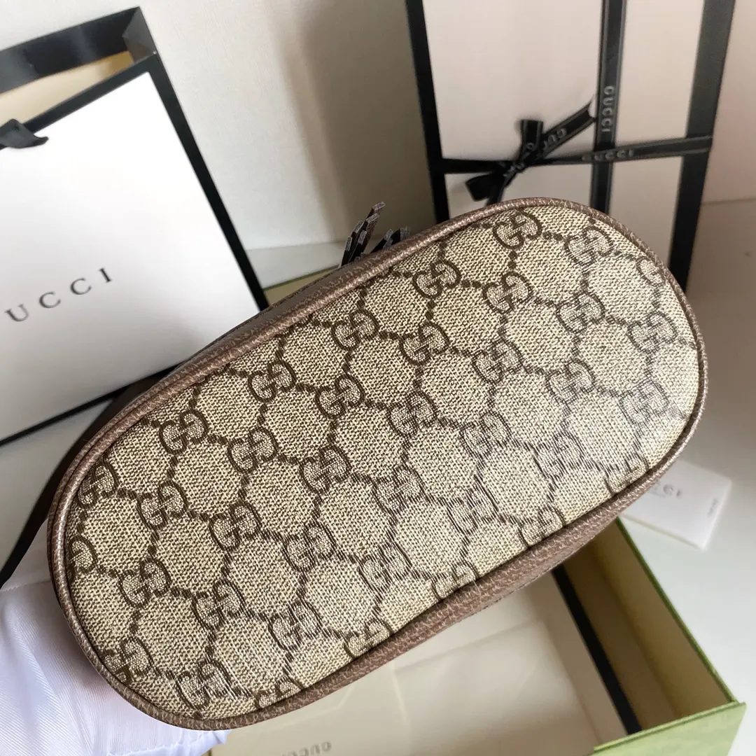 Gucci GG Supreme Ophidia 老花水桶包 手提单肩