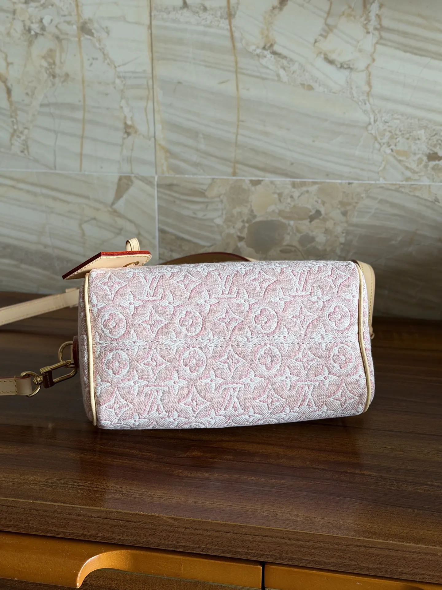 LV Speedy 粉色 帆布 收納包 旅行收納款