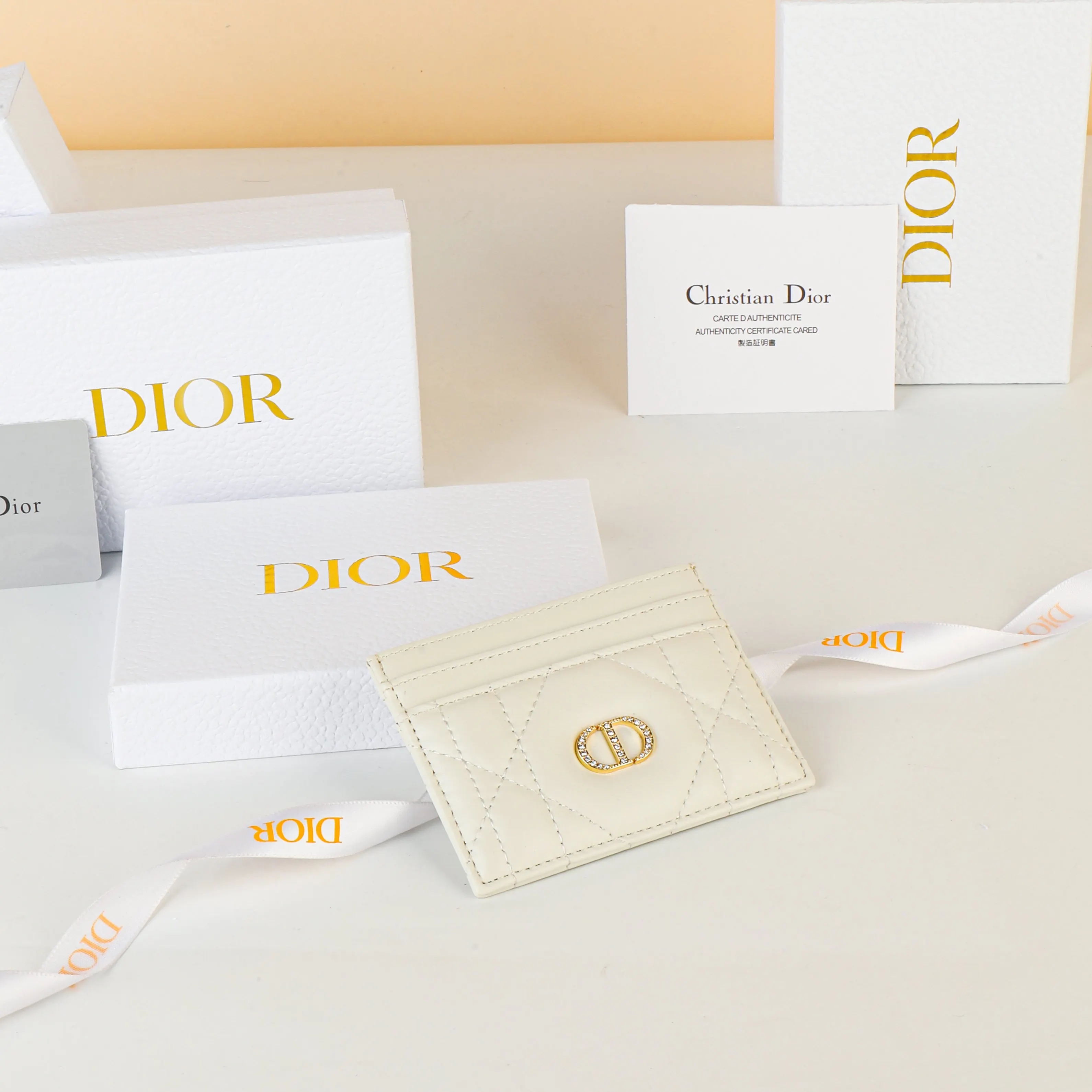 Dior Caro White Sheepskin Clip Exquisite Accessories Card Holder Image 5 Dior Caro White Sheepskin Clip Exquisite Accessories Card Holder Image 5