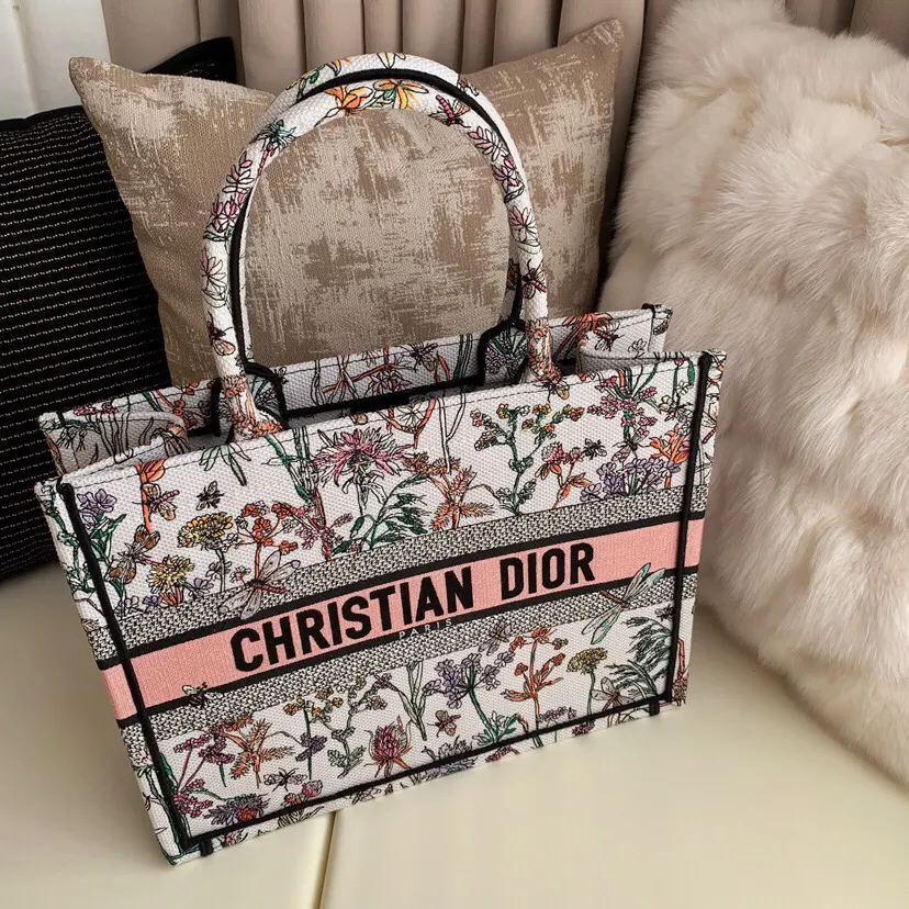 Book Tote 托特包 中号 多色植物图 大容量托特款