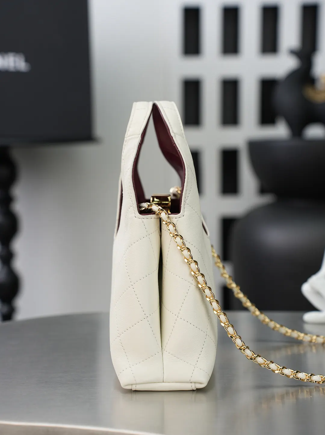 White Chain Bag Premium Leather