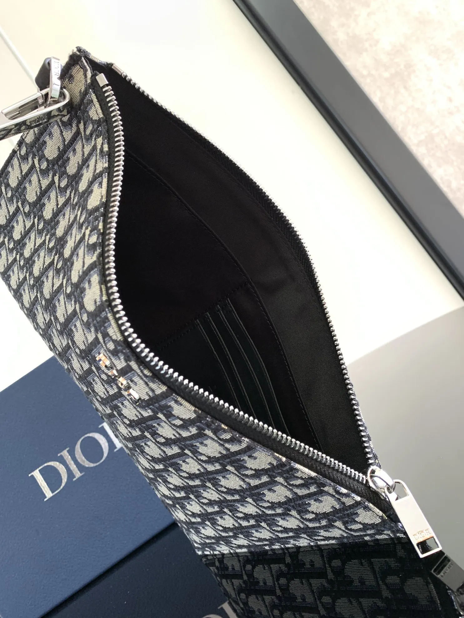 Dior 黑色 米色 牛皮 手拿包 精致手拿款