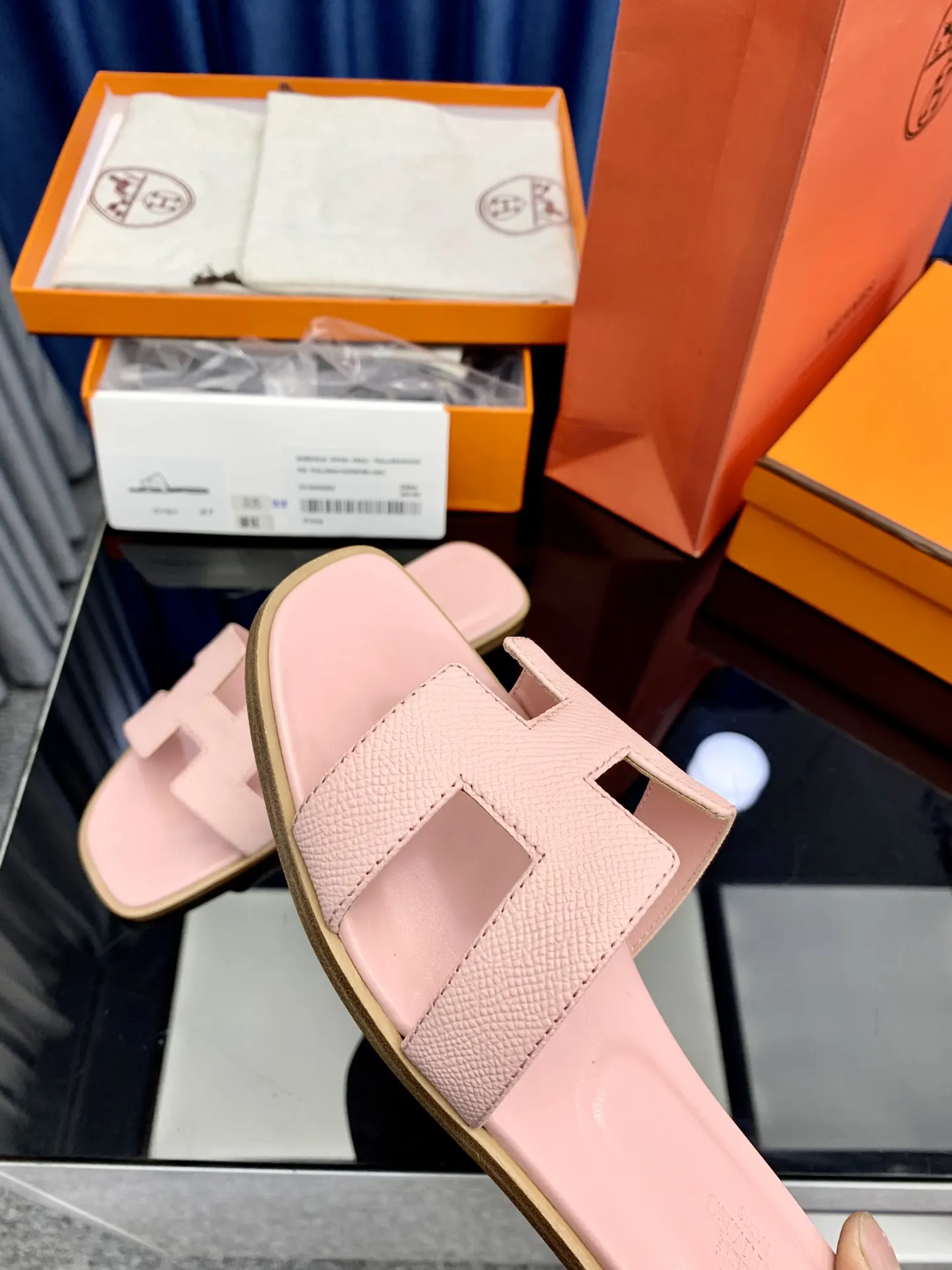 Hermès Leather Slides
