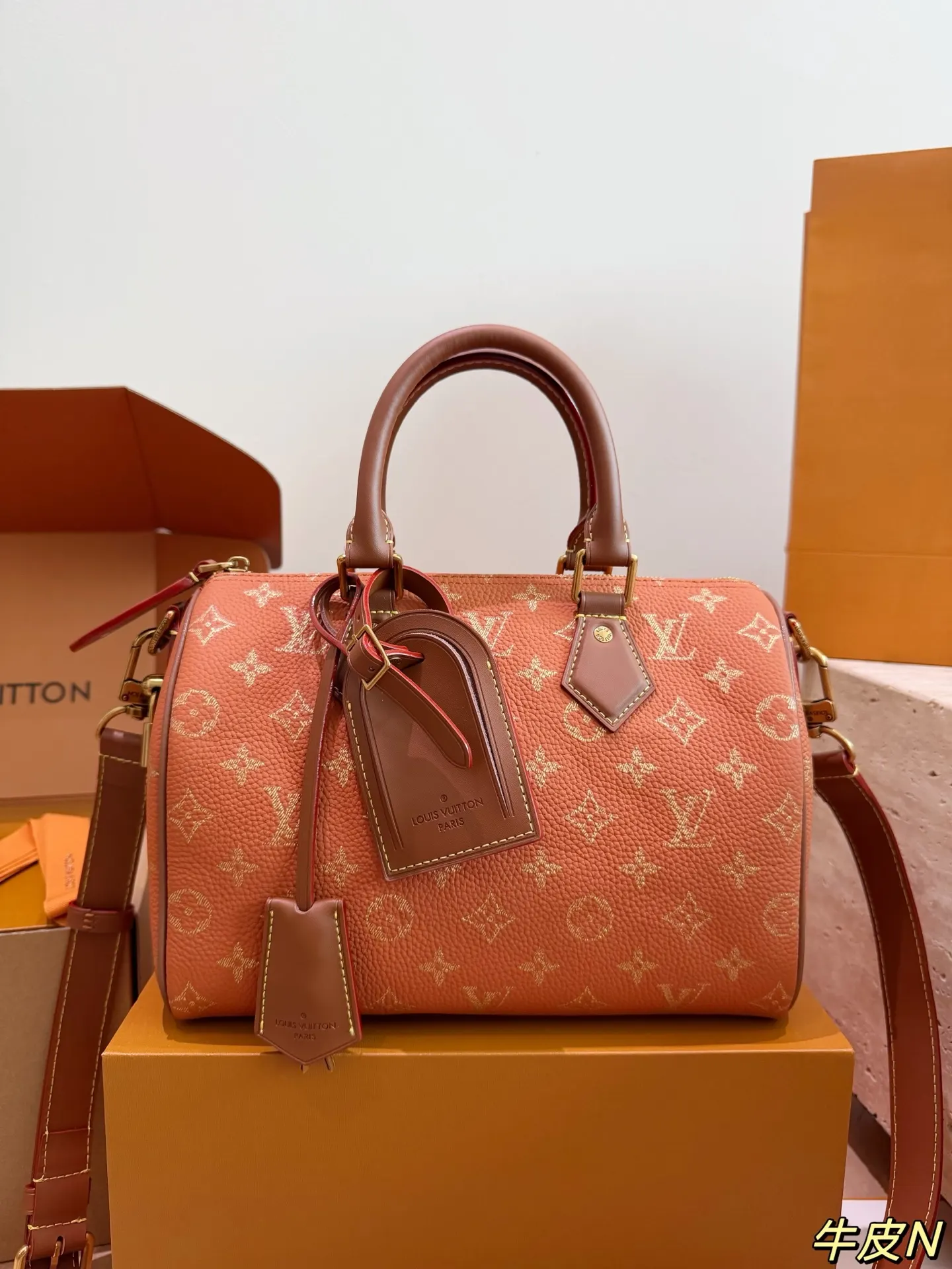 LV Speedy 焦糖色 老花 牛皮 鏈條包 精致鏈條款